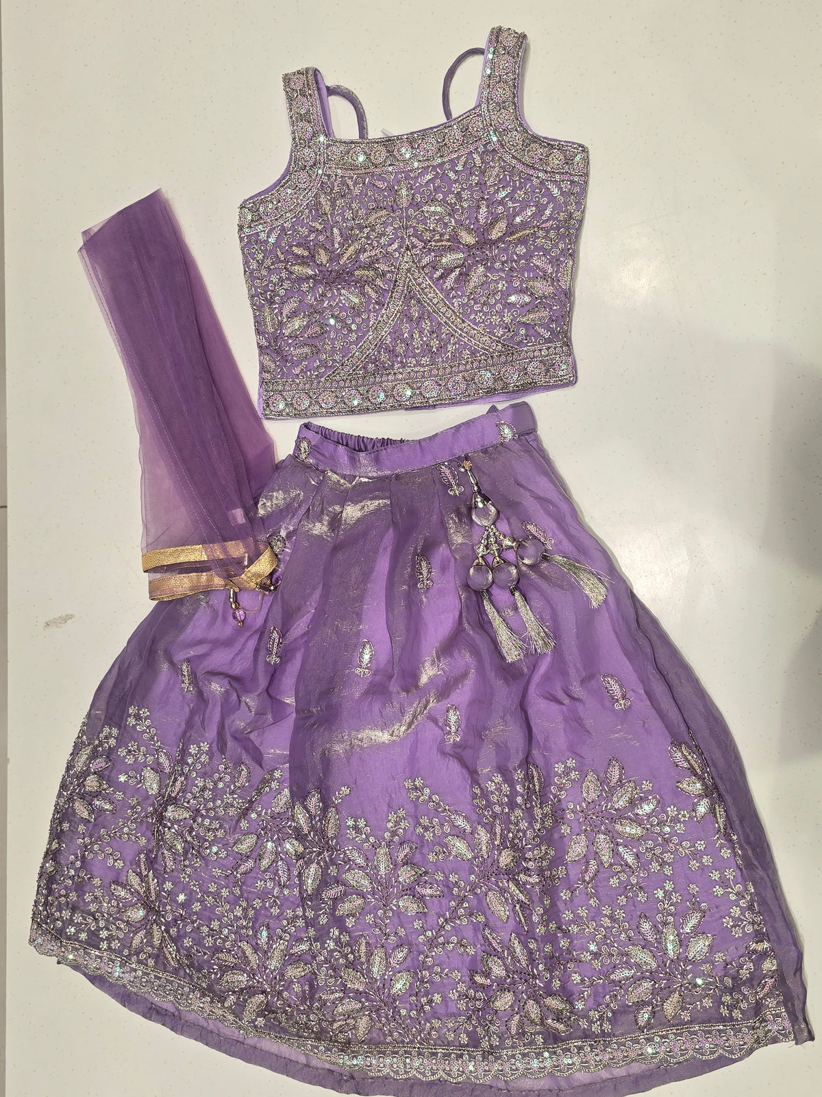 Purple color grand lehanga for your baby girl