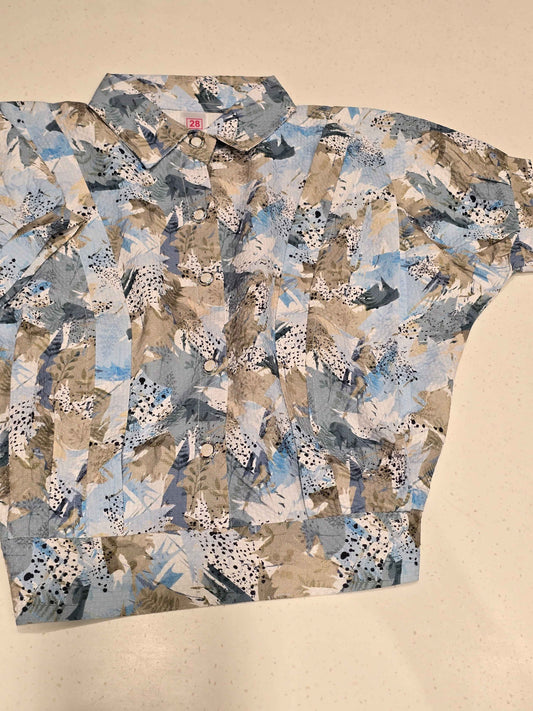 Vintage-Style Batwing Cropped Top for Girls