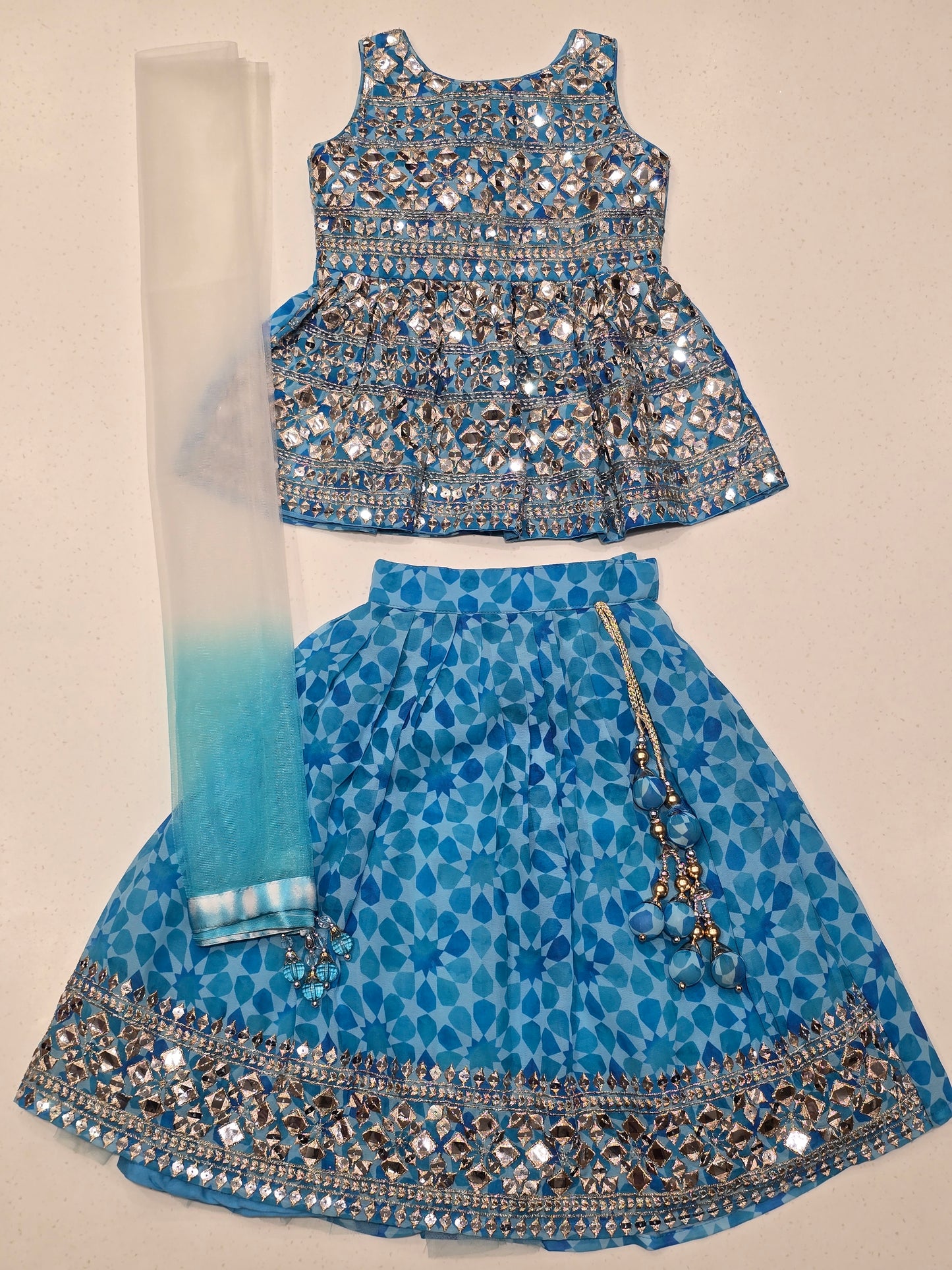 traditional Indian kids' lehenga choli set
