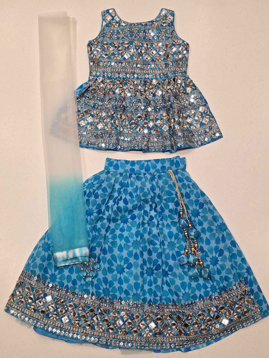traditional Indian kids' lehenga choli set