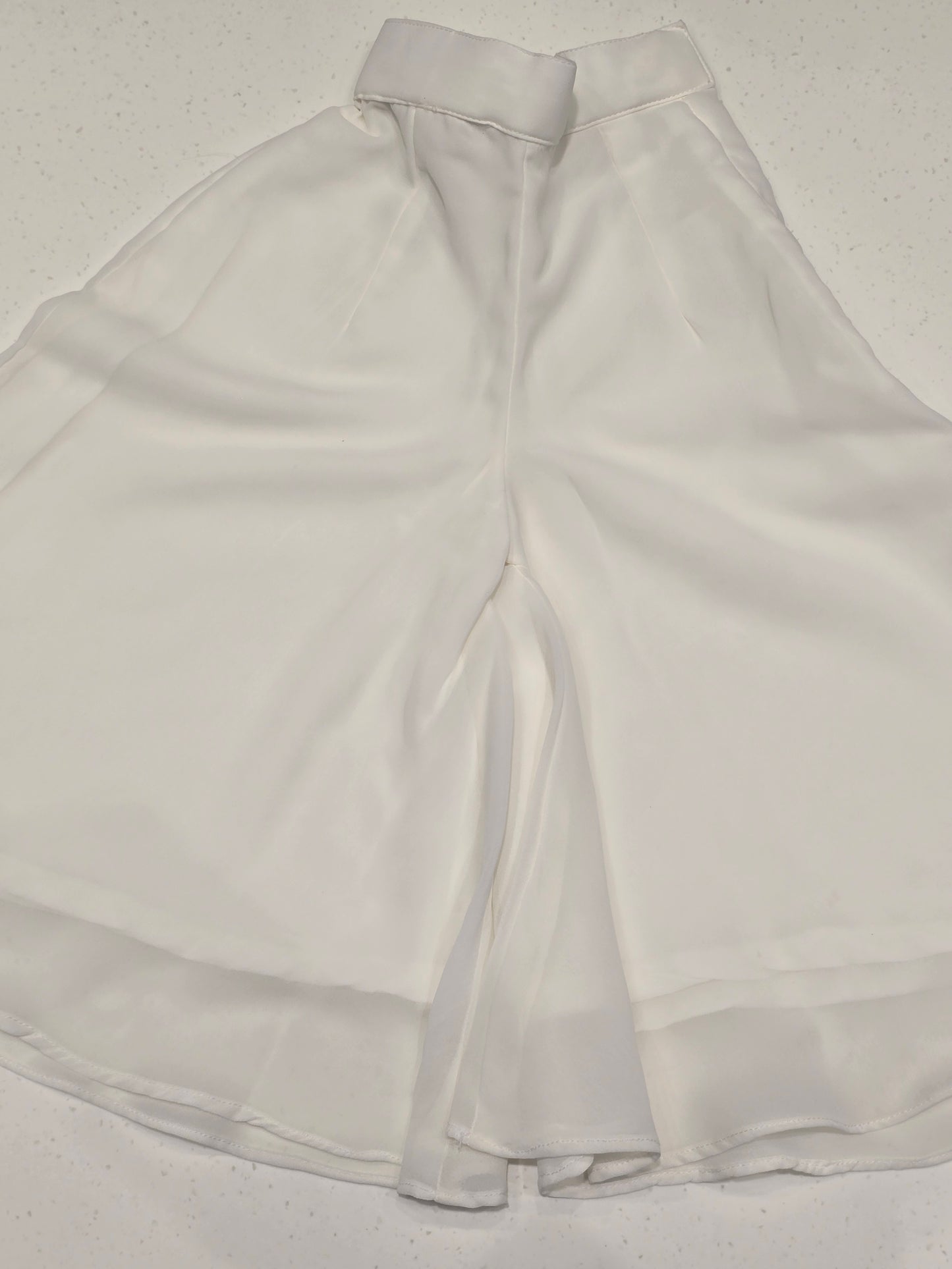 Shiffon material white color sharara set for girl with speghetti neck