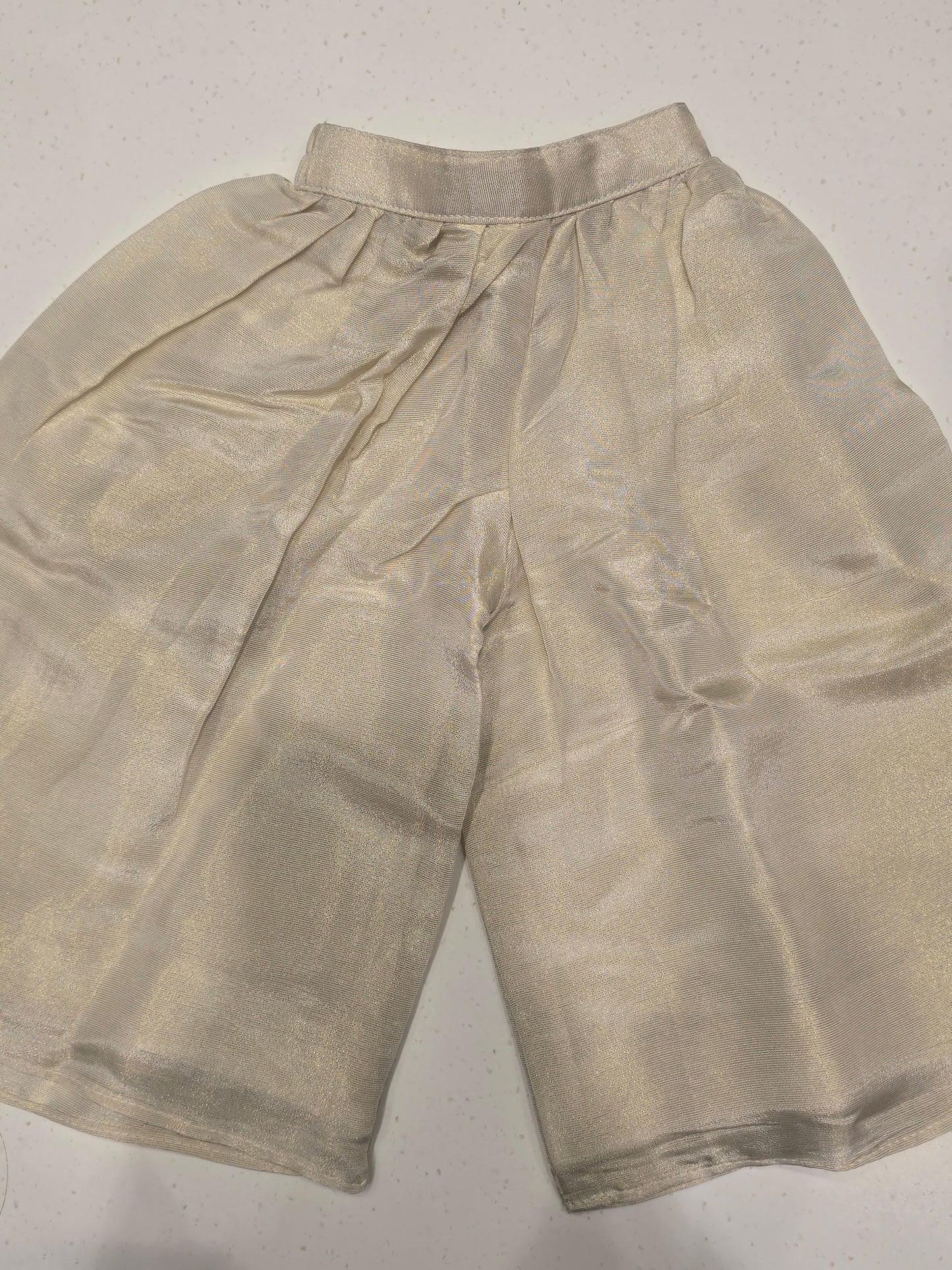 Cream Tissue Silk Sharara Set for Girls
