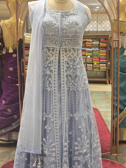 Knitted material party wear lehenga for women