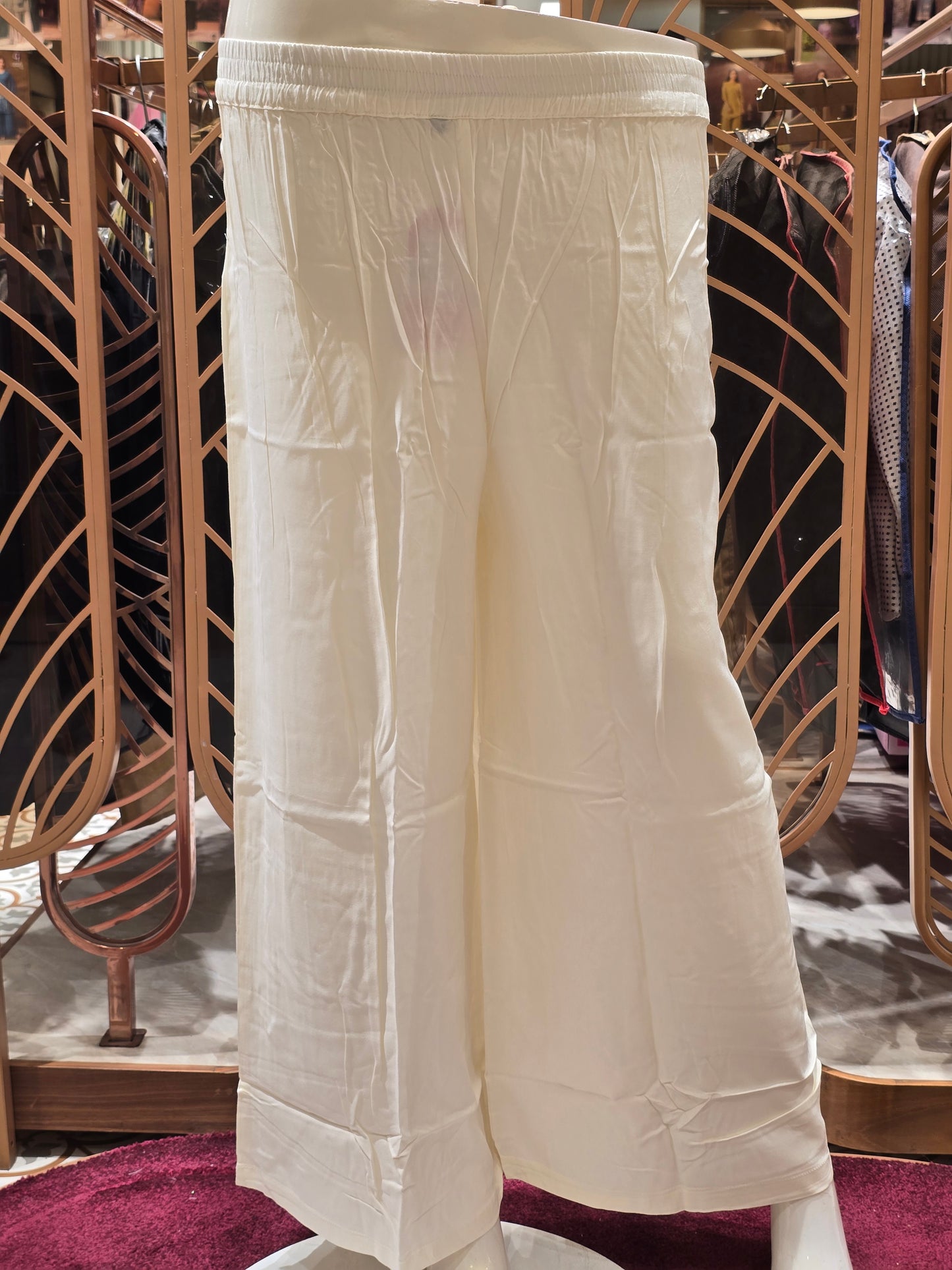 Pista Green Cotton Palazzo Pants for Women