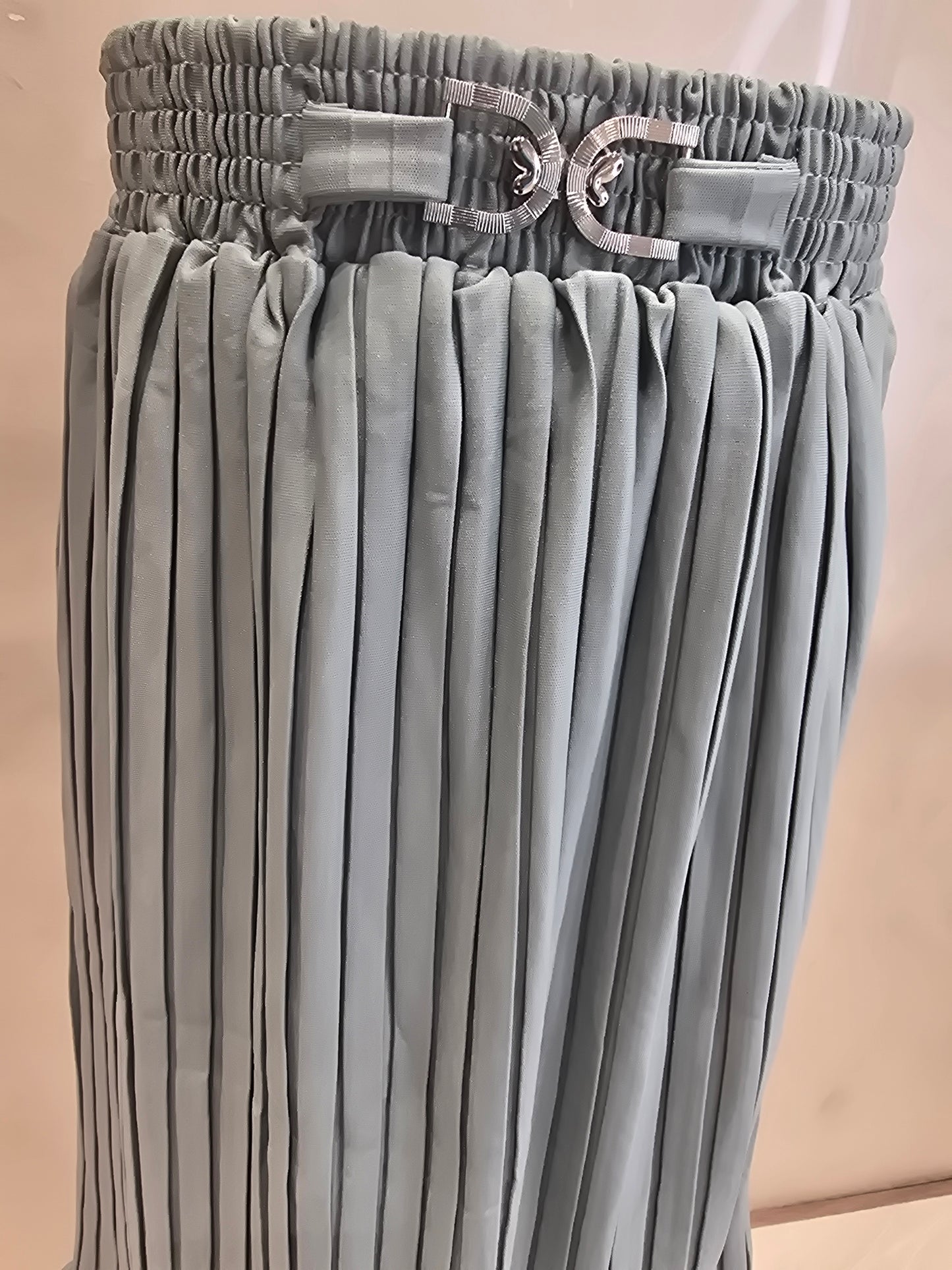 Pista Green Lycra ¾ Length Skirt for Girls with Elastic Waistband and Stylish Belt Logo for Casual Wear