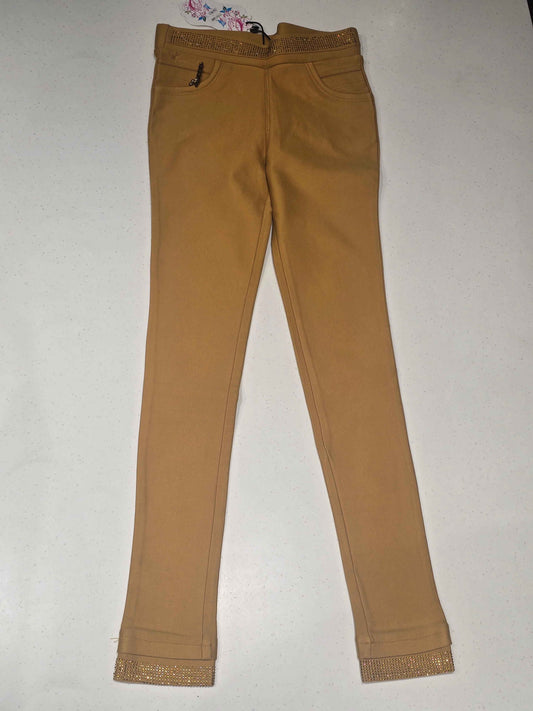 Mustard Stretchable Pants for Girls