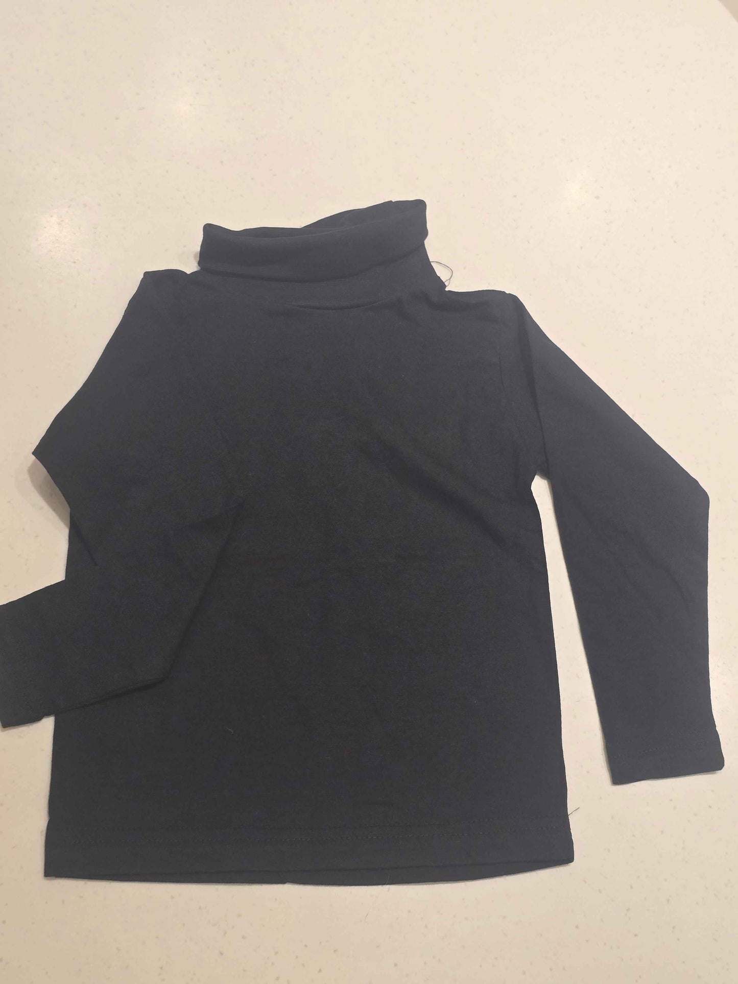 Baby Boys Black Cotton I Neck Full Sleeve T Shirt