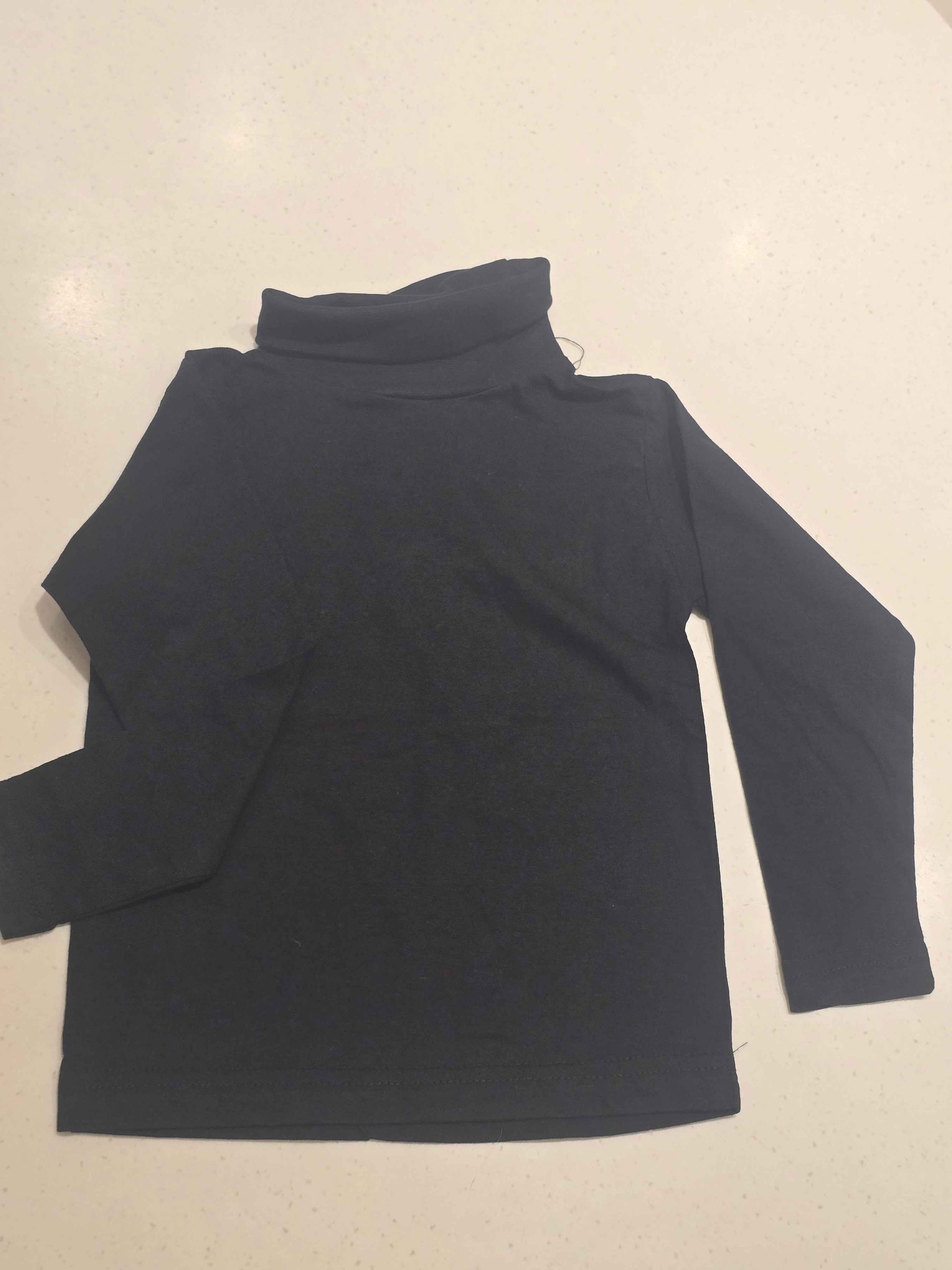 Baby Boys Black Cotton I Neck Full Sleeve T Shirt