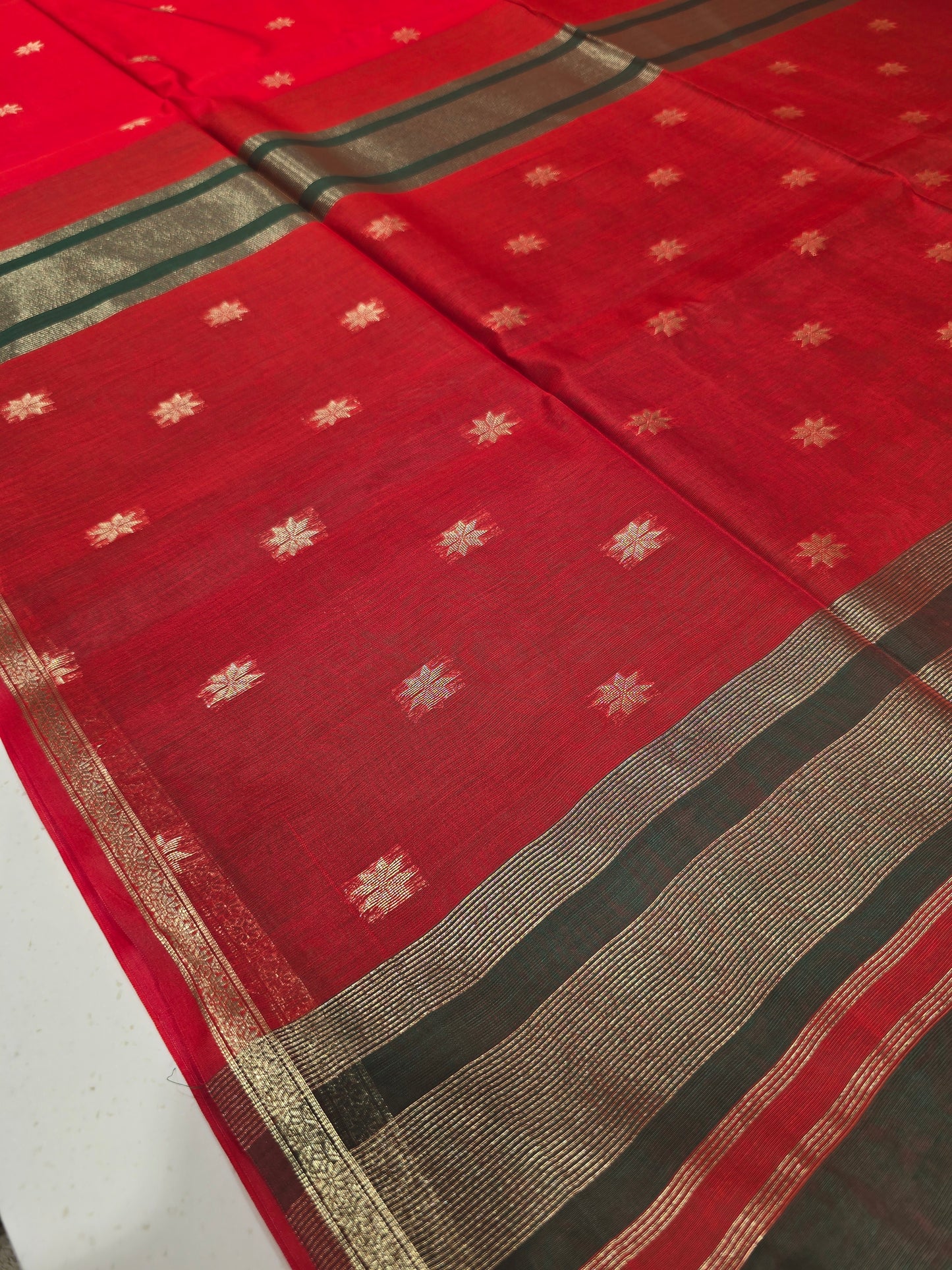 Maheshwari Cotton Silk Saree with Zari Border & Butta Design | Lightweight Festive & Daily Wear Saree for Women