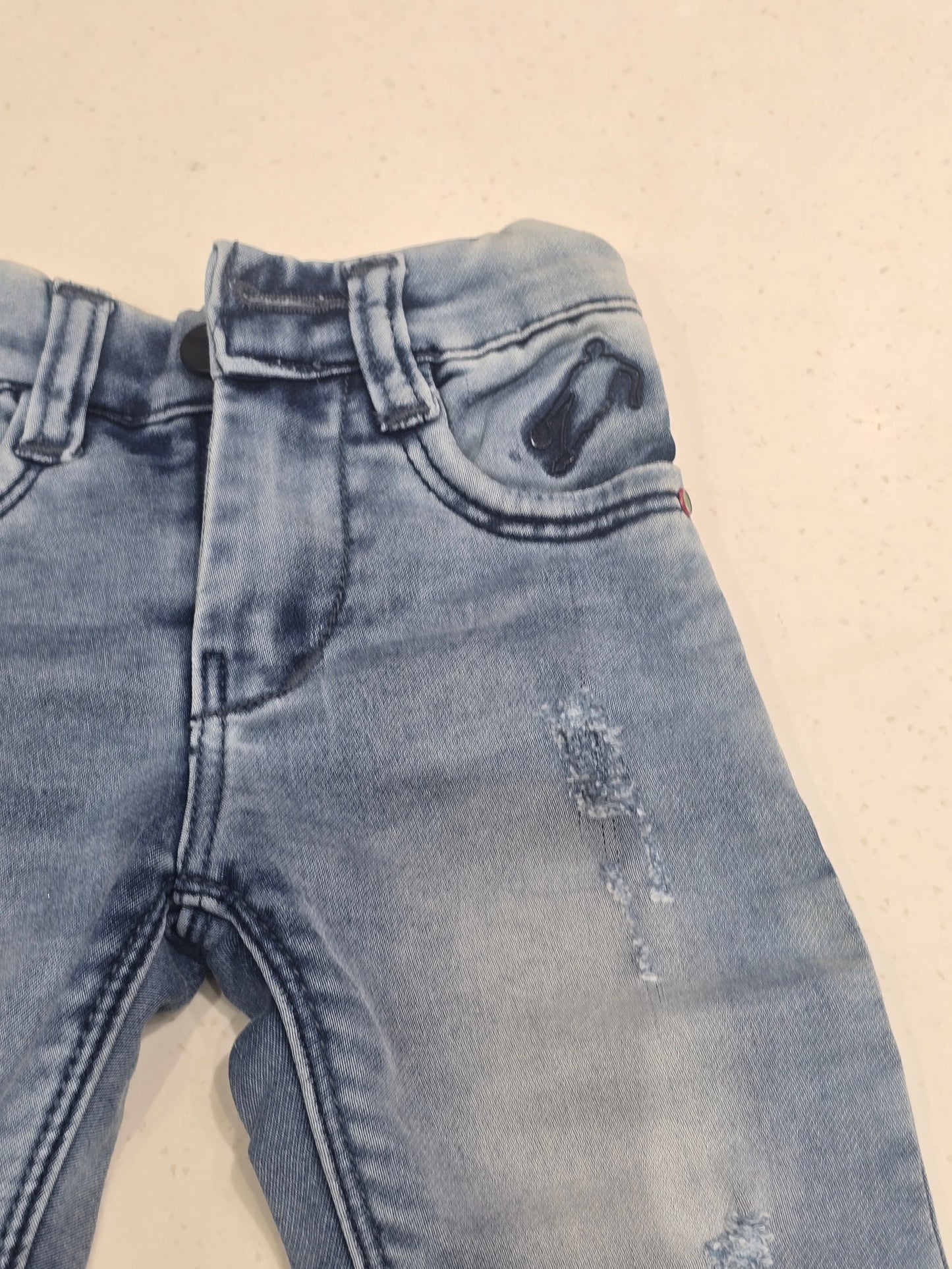 Denim material sky blue jeans for little boy