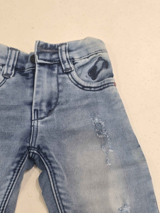 Denim material sky blue jeans for little boy