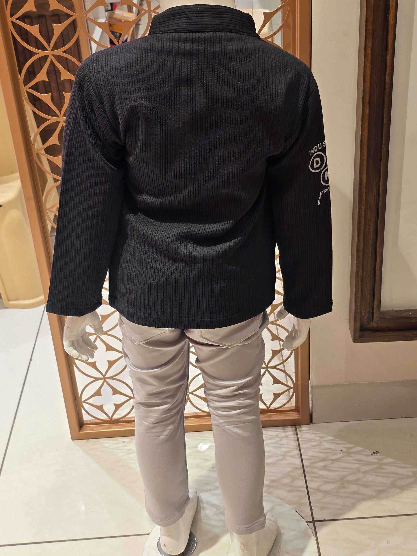 Lycra Material blacm coat wuth white t-shirt (set)for boys