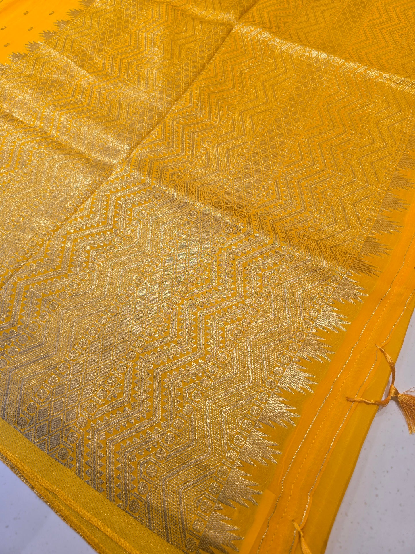 Chinon silk Banarasi border small Butta across the body Festive | party wear