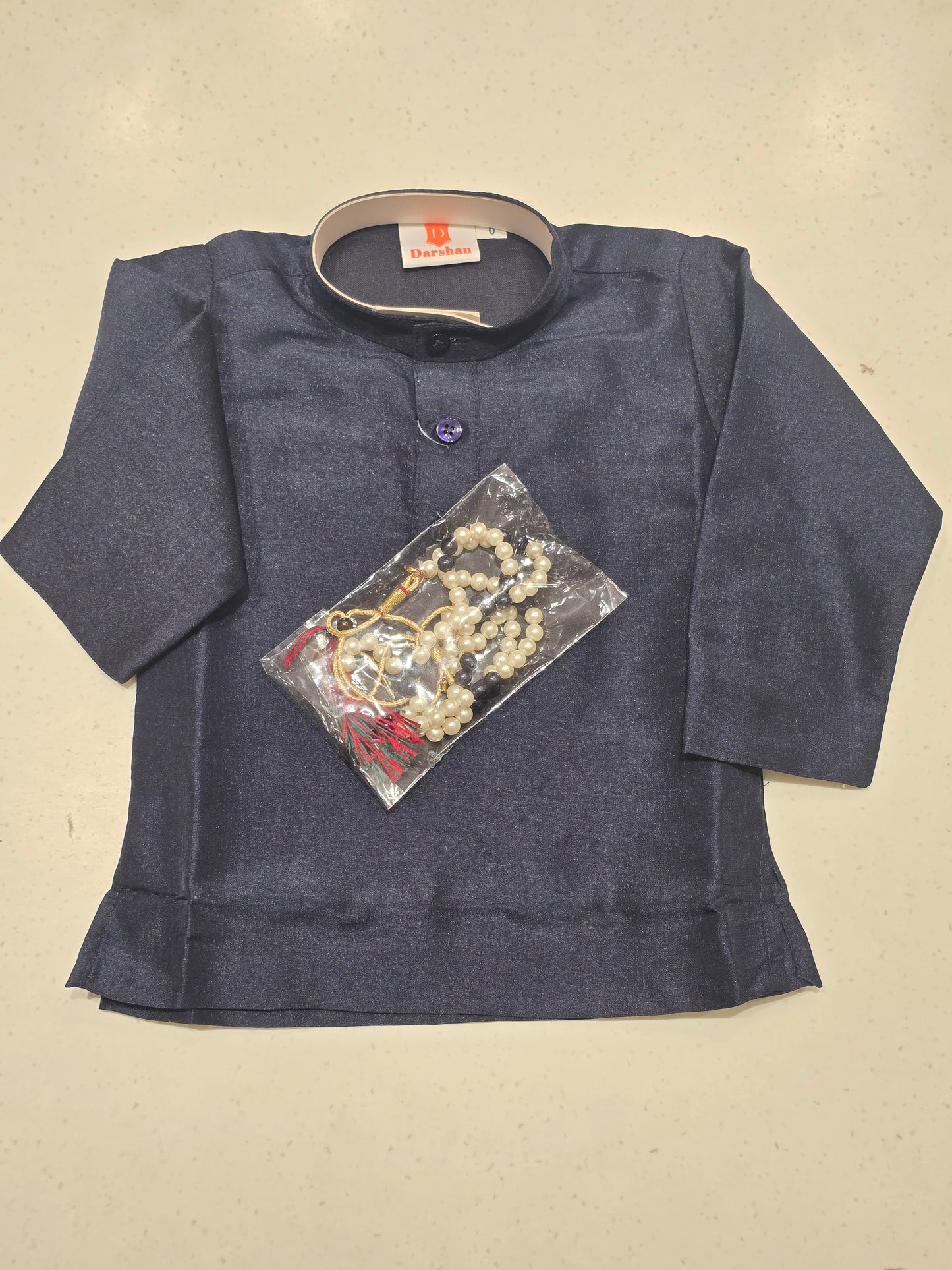 Blue Semi Silk Dhoti Set for Boys