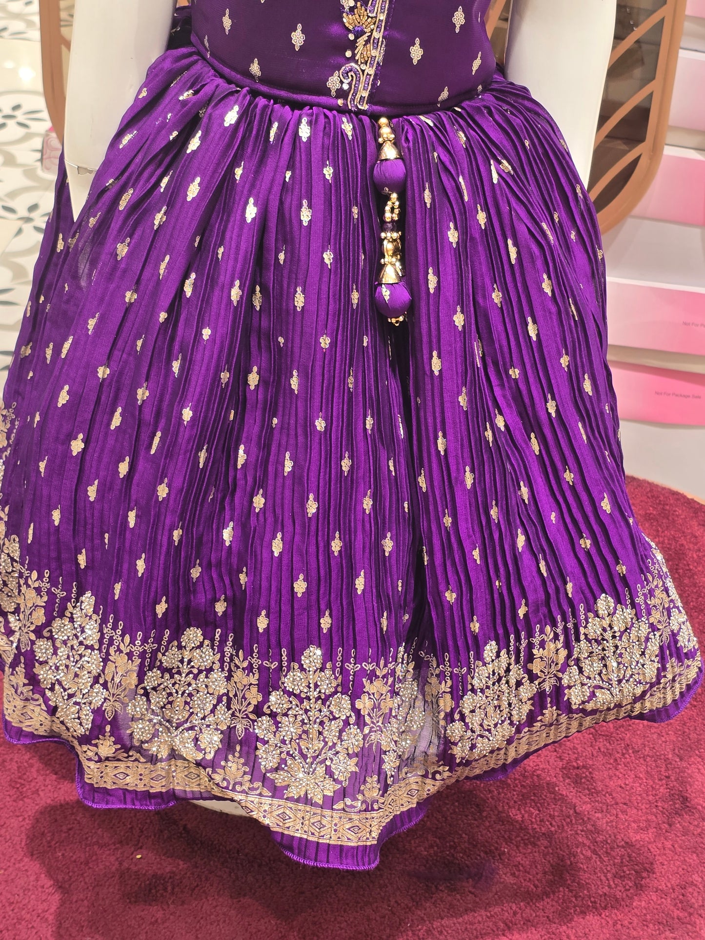 Rani Pink Georgette Skirt Top for Girls