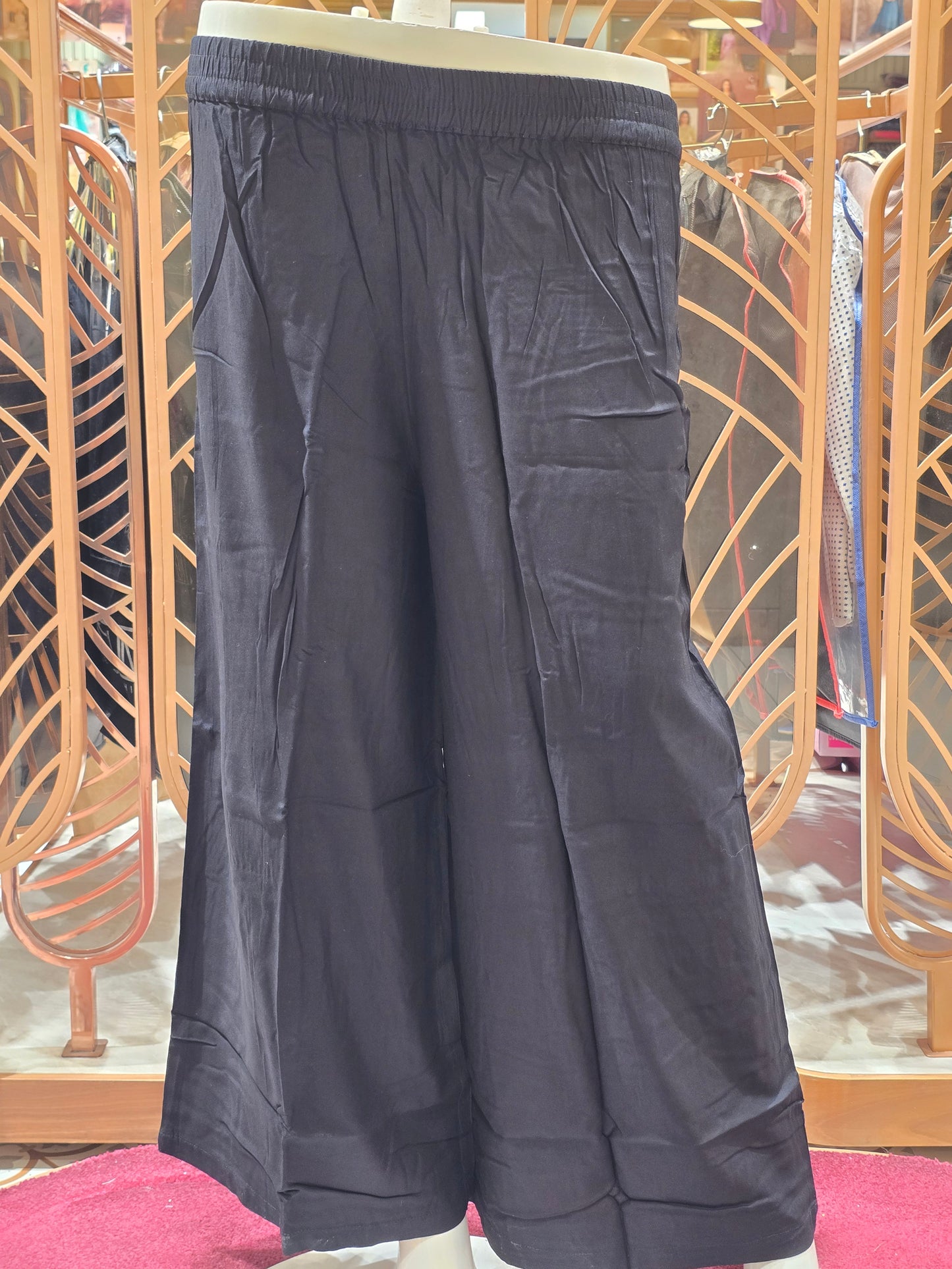 Pista Green Cotton Palazzo Pants for Women