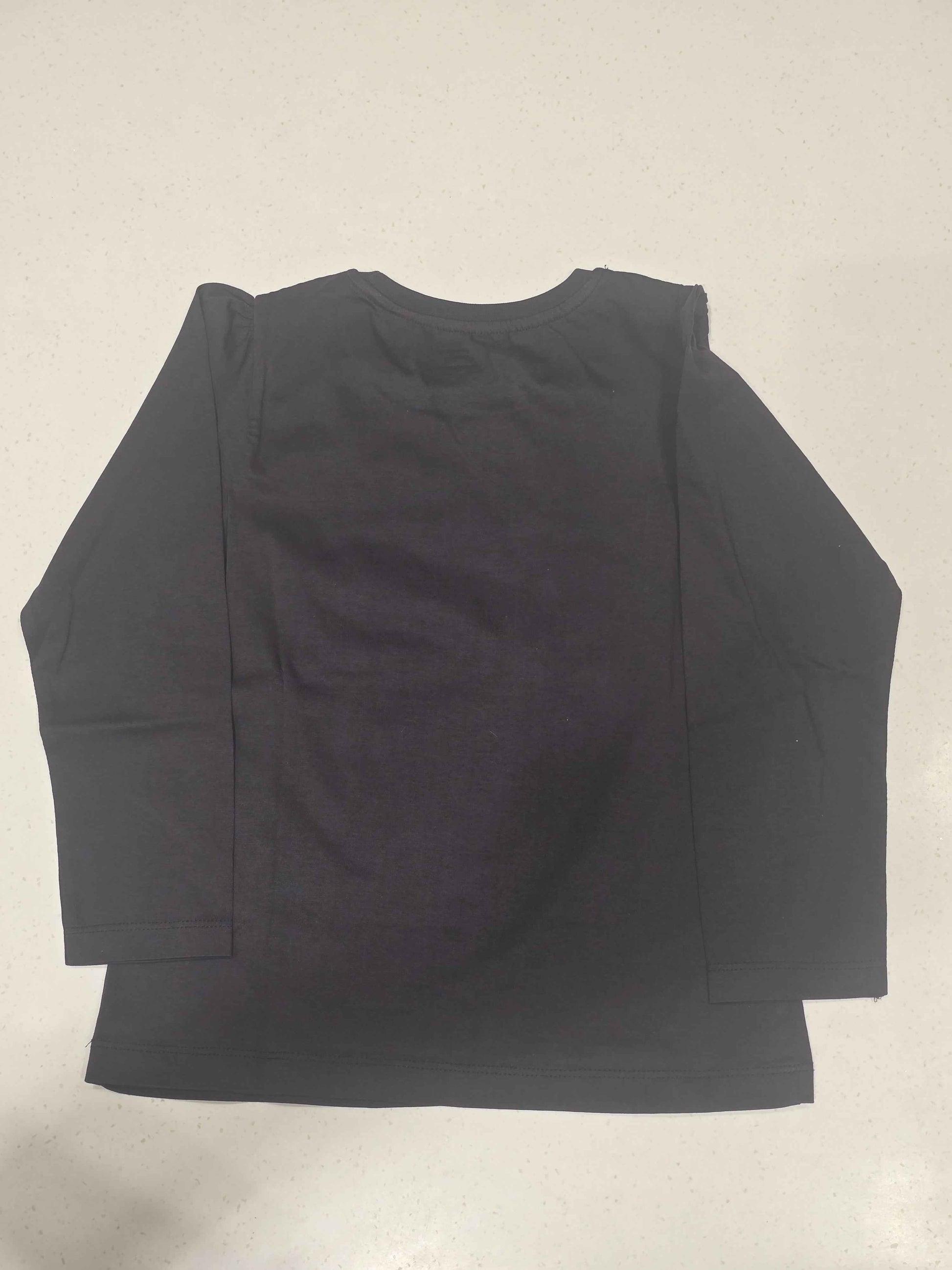 Cotton material black colour t-shirt with rubber prints