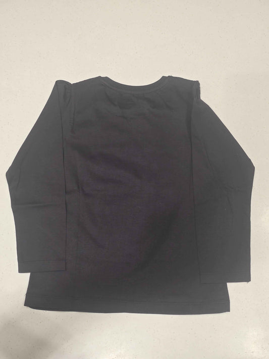 Cotton material black colour t-shirt with rubber prints