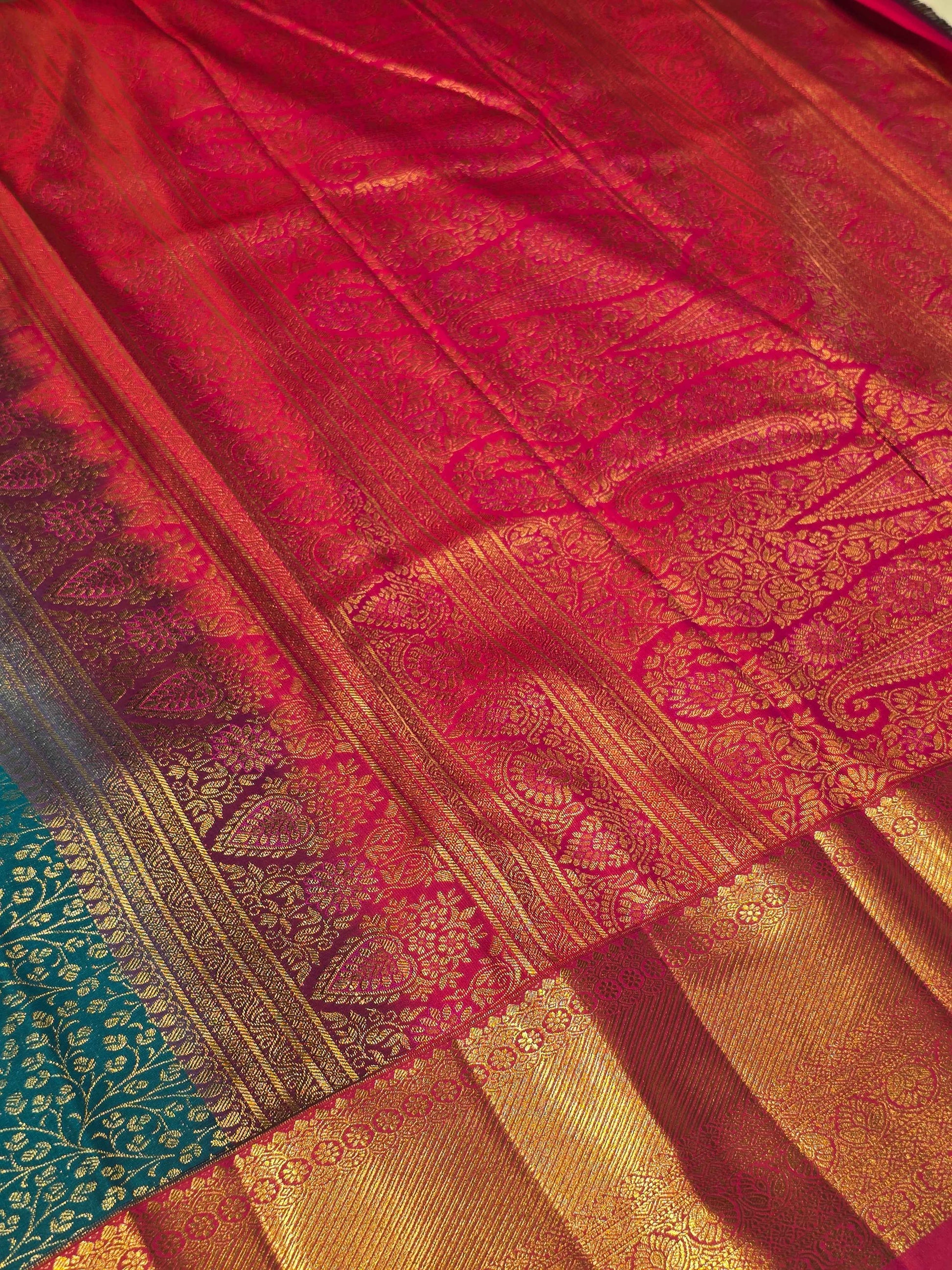 Semi kanjivaram brocade silk with rich pallu