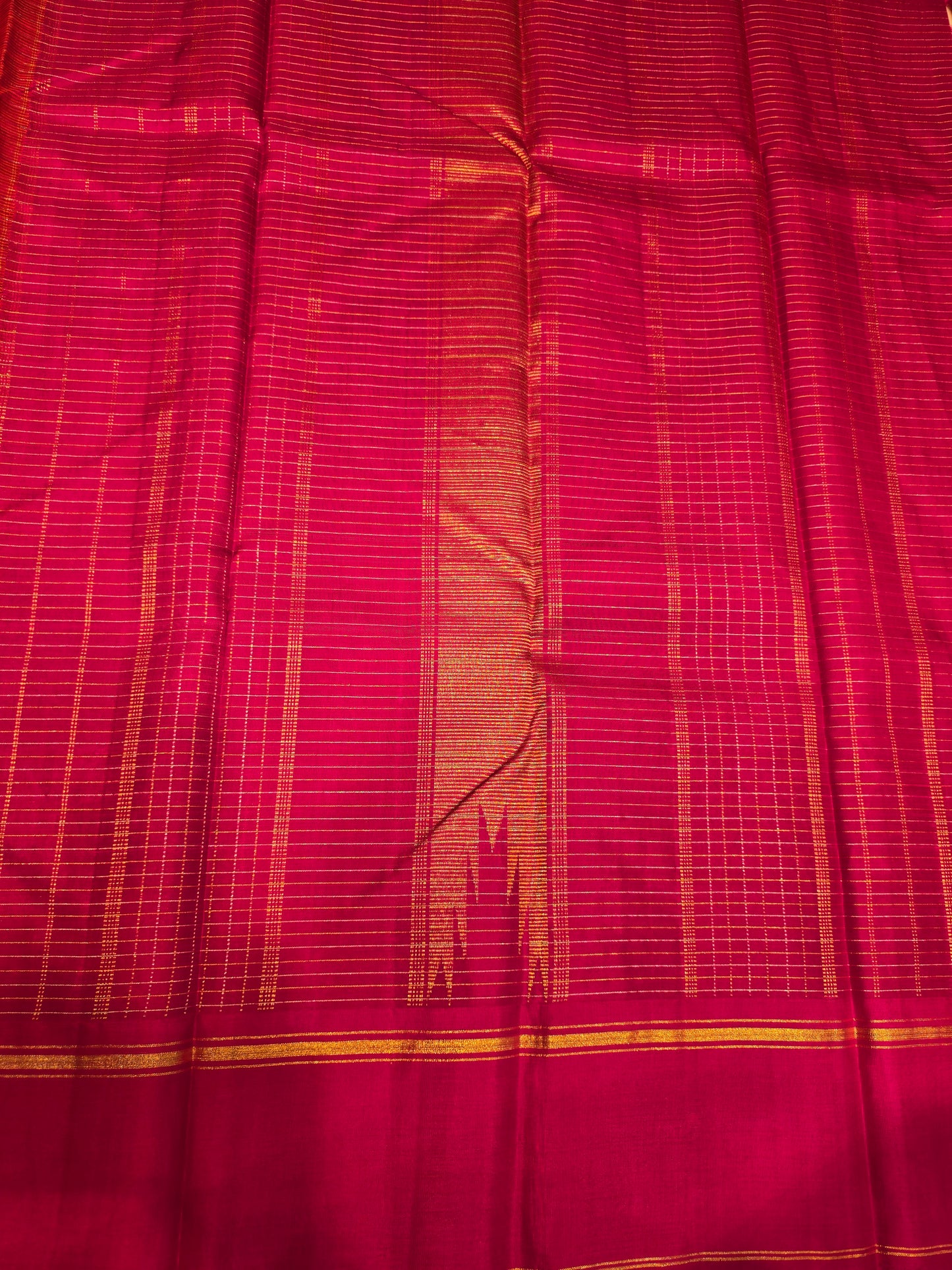 Women Orange Pink Pure Kanjivaram Silk Saree