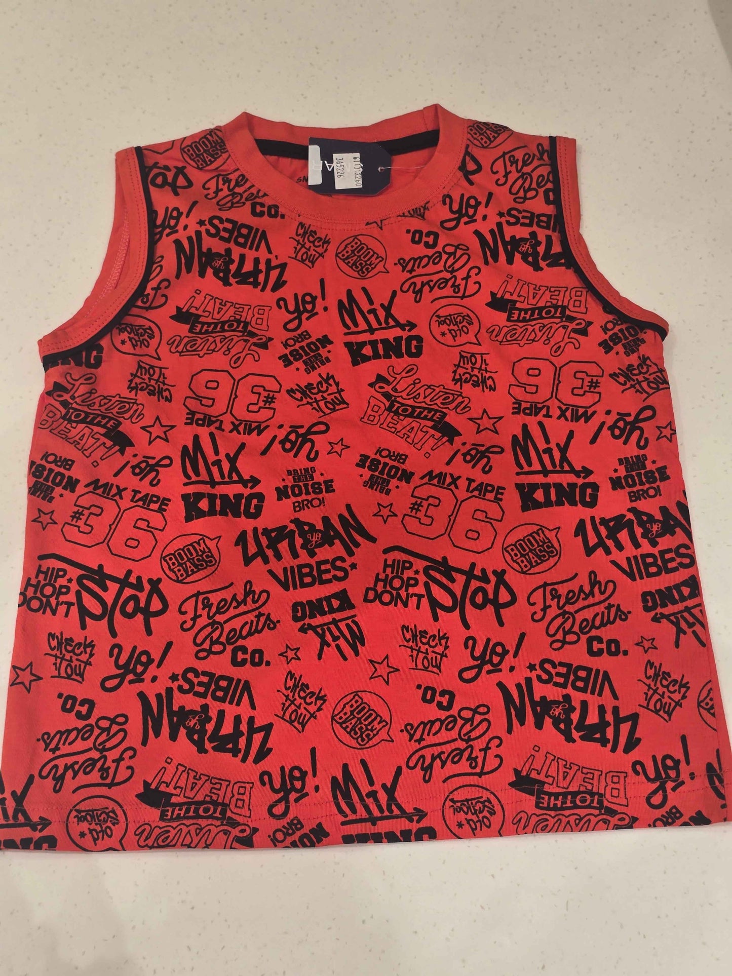 Boys Cotton Printed Sleeveless T-Shirt