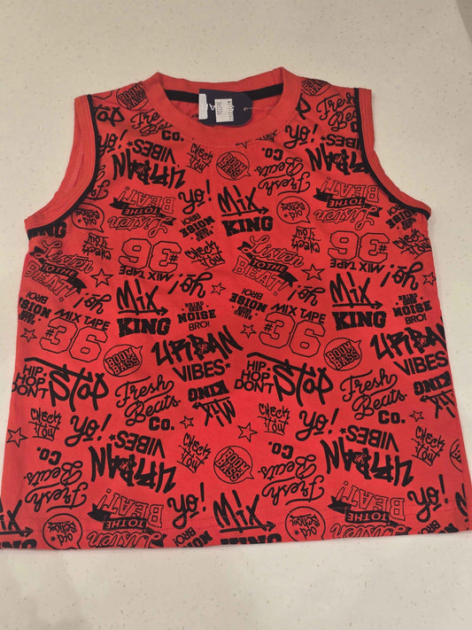 Boys Cotton Printed Sleeveless T-Shirt