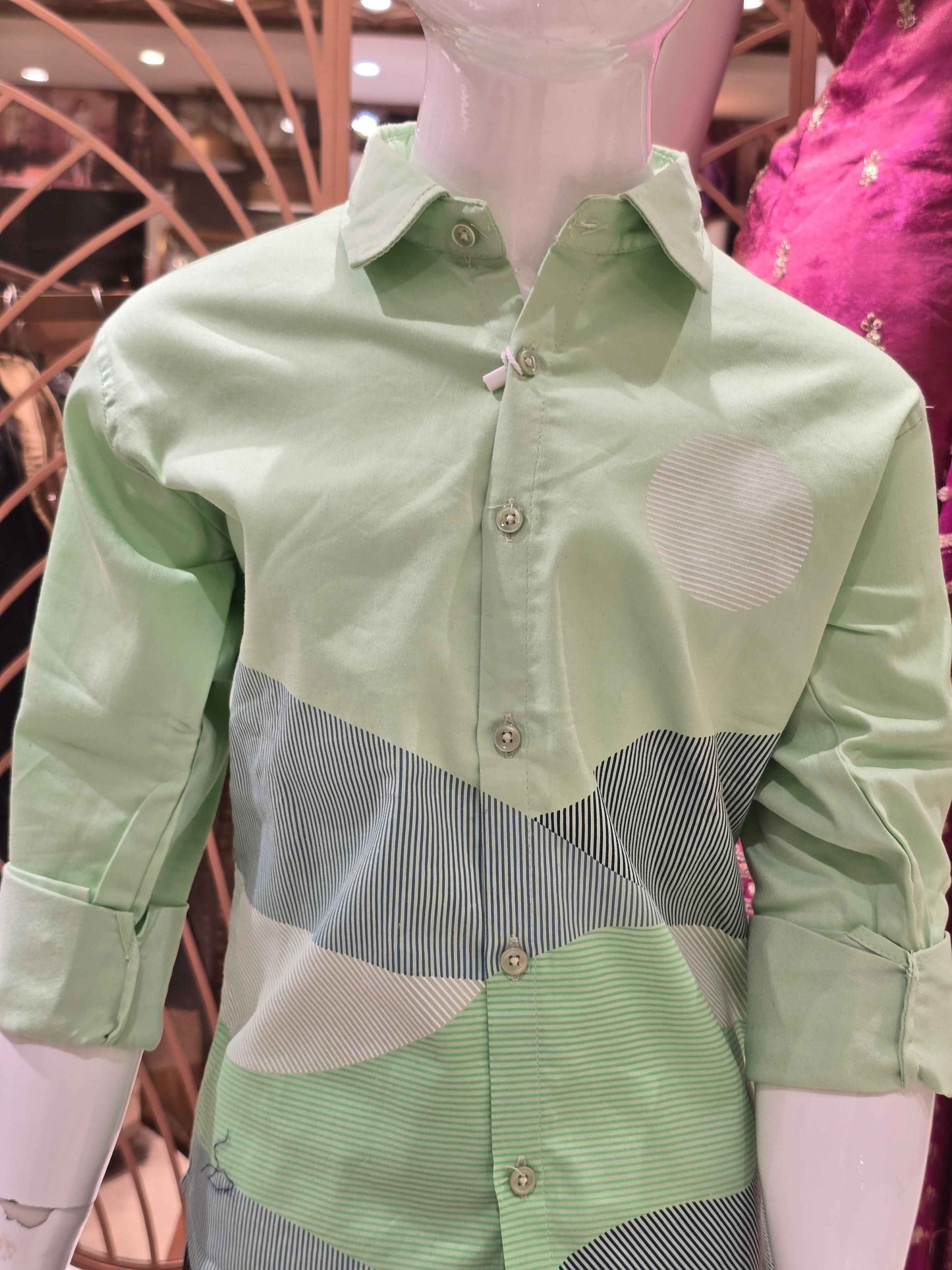 Boys Multi Colour Lycra Cotton Full Sleeve Shirt