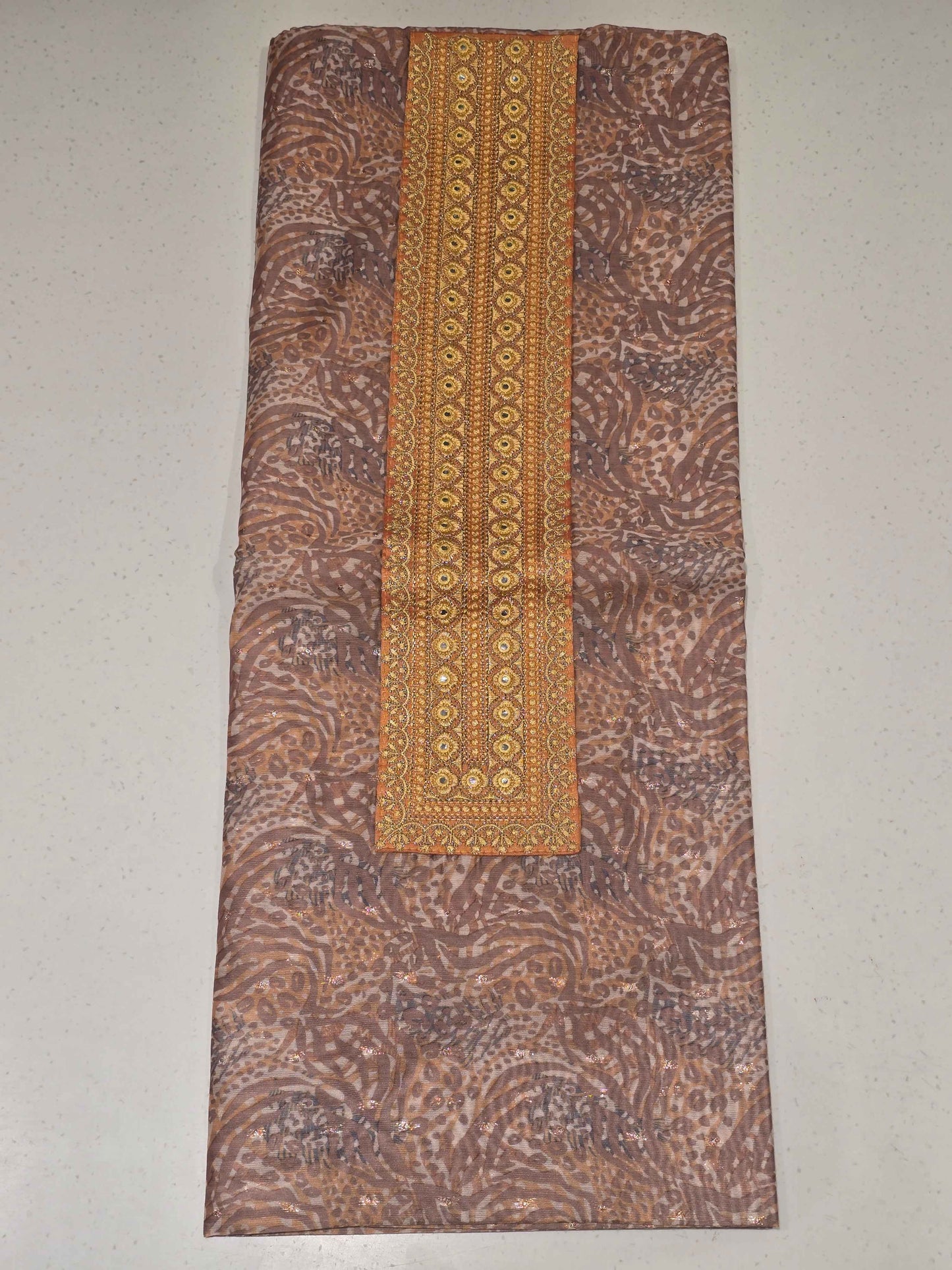 Printed Cotton dress material for women with sequin Dupatta