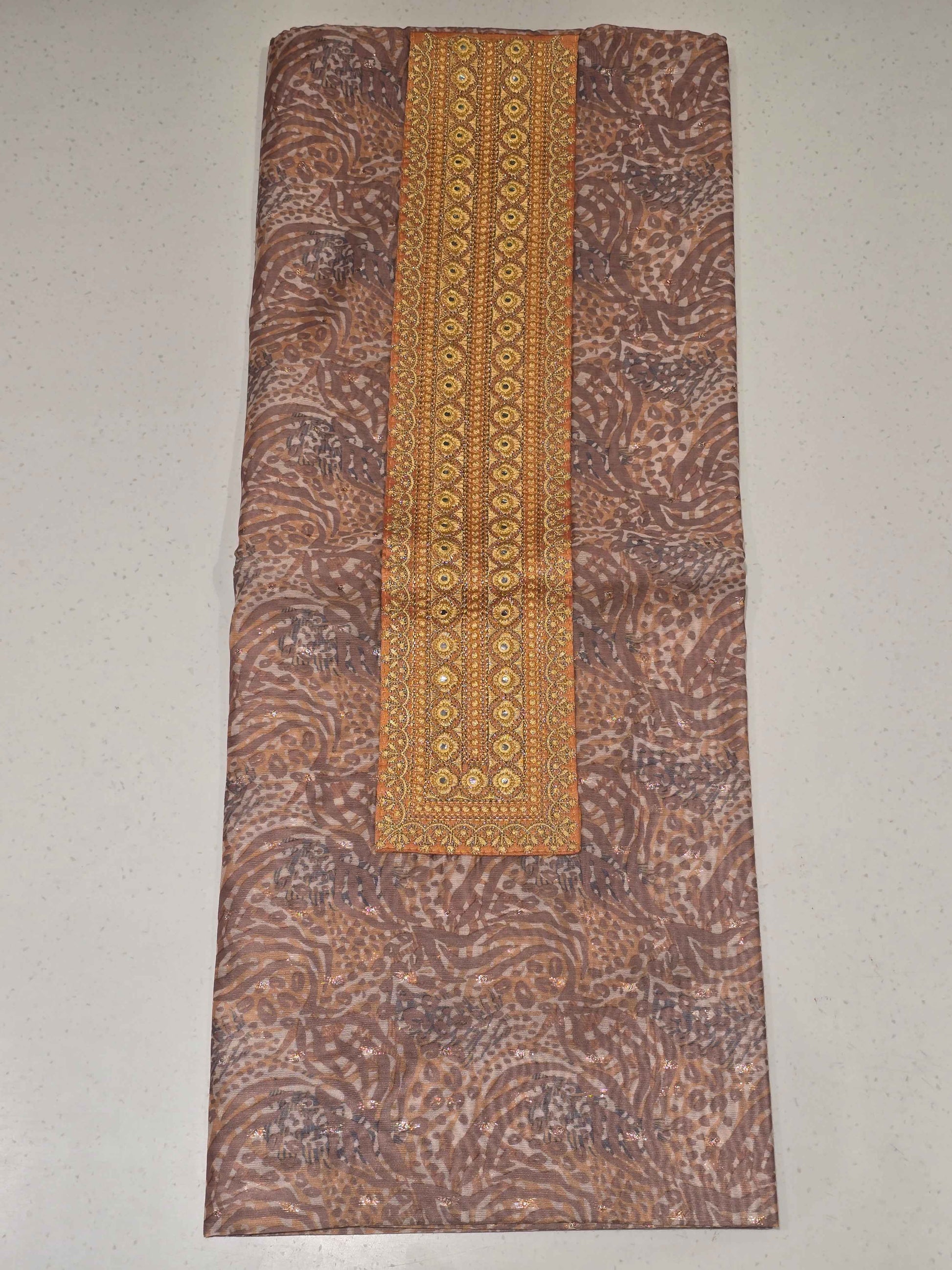 Printed Cotton dress material for women with sequin Dupatta