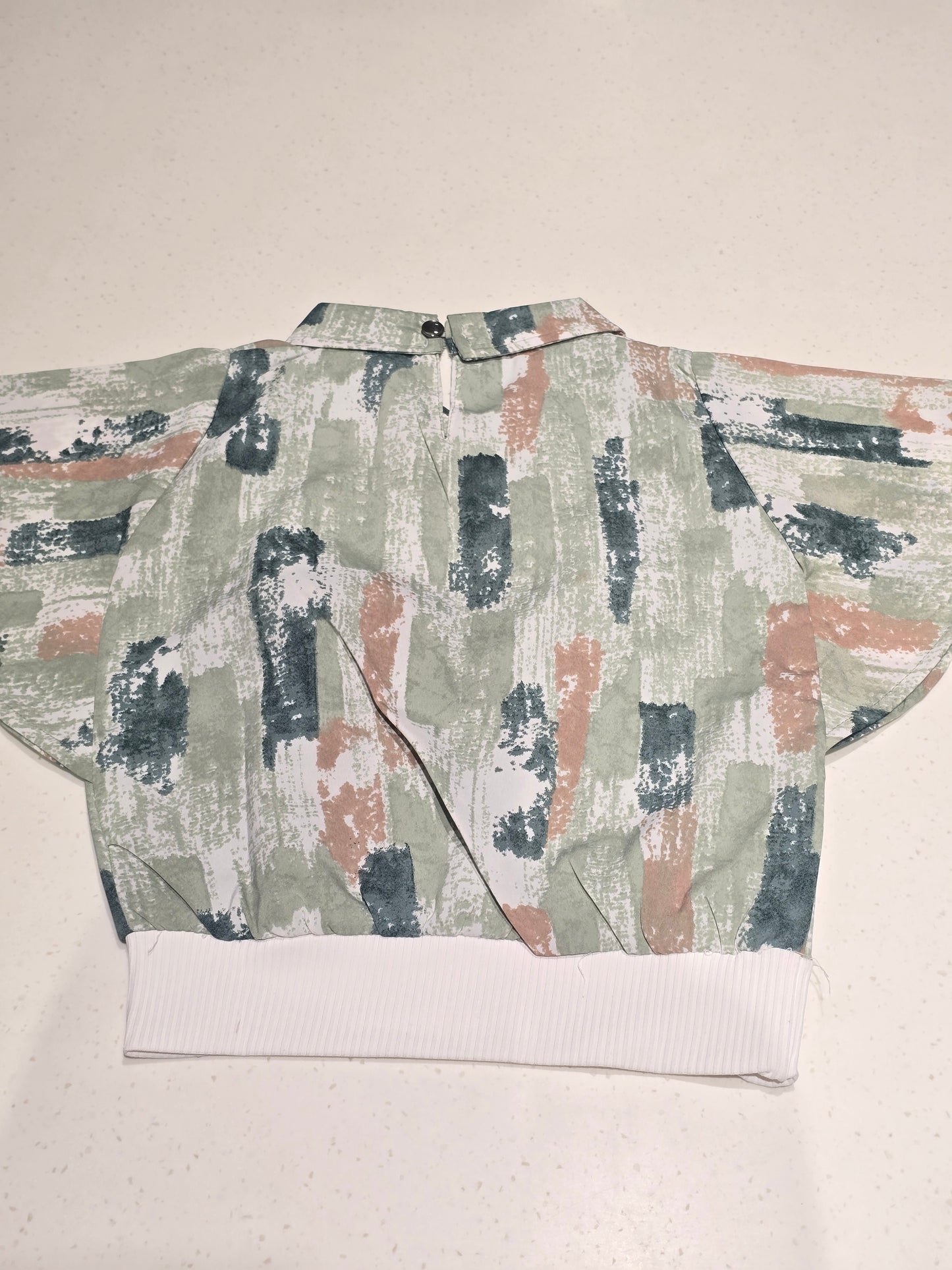 Shiffon material multi color crocktop for girls with colar neck