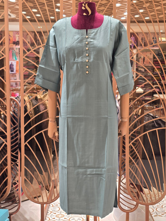 Light Green Cotton Kurta Top for Women