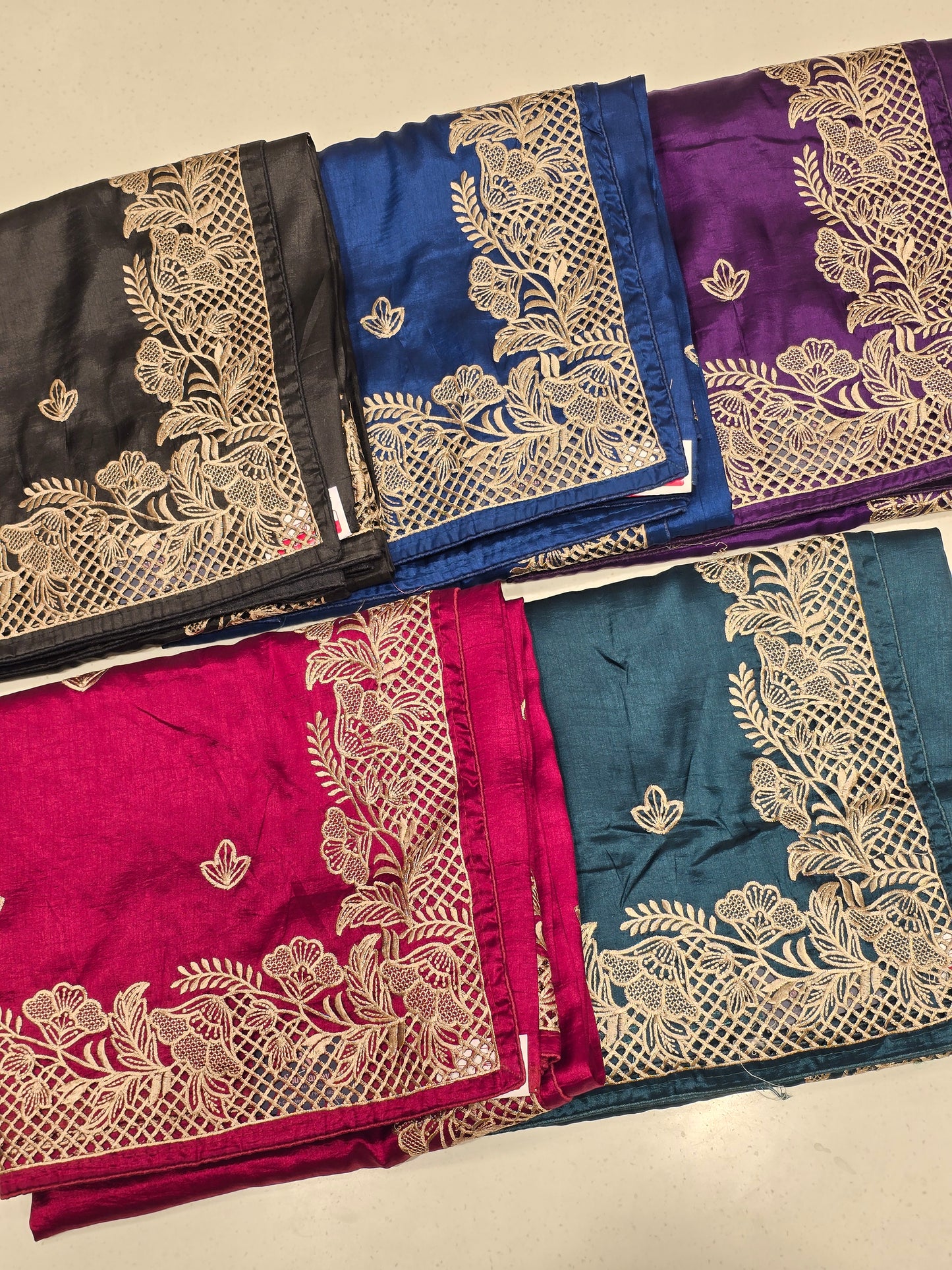 Maroon Tussar Saree with Golden Embroidery Border