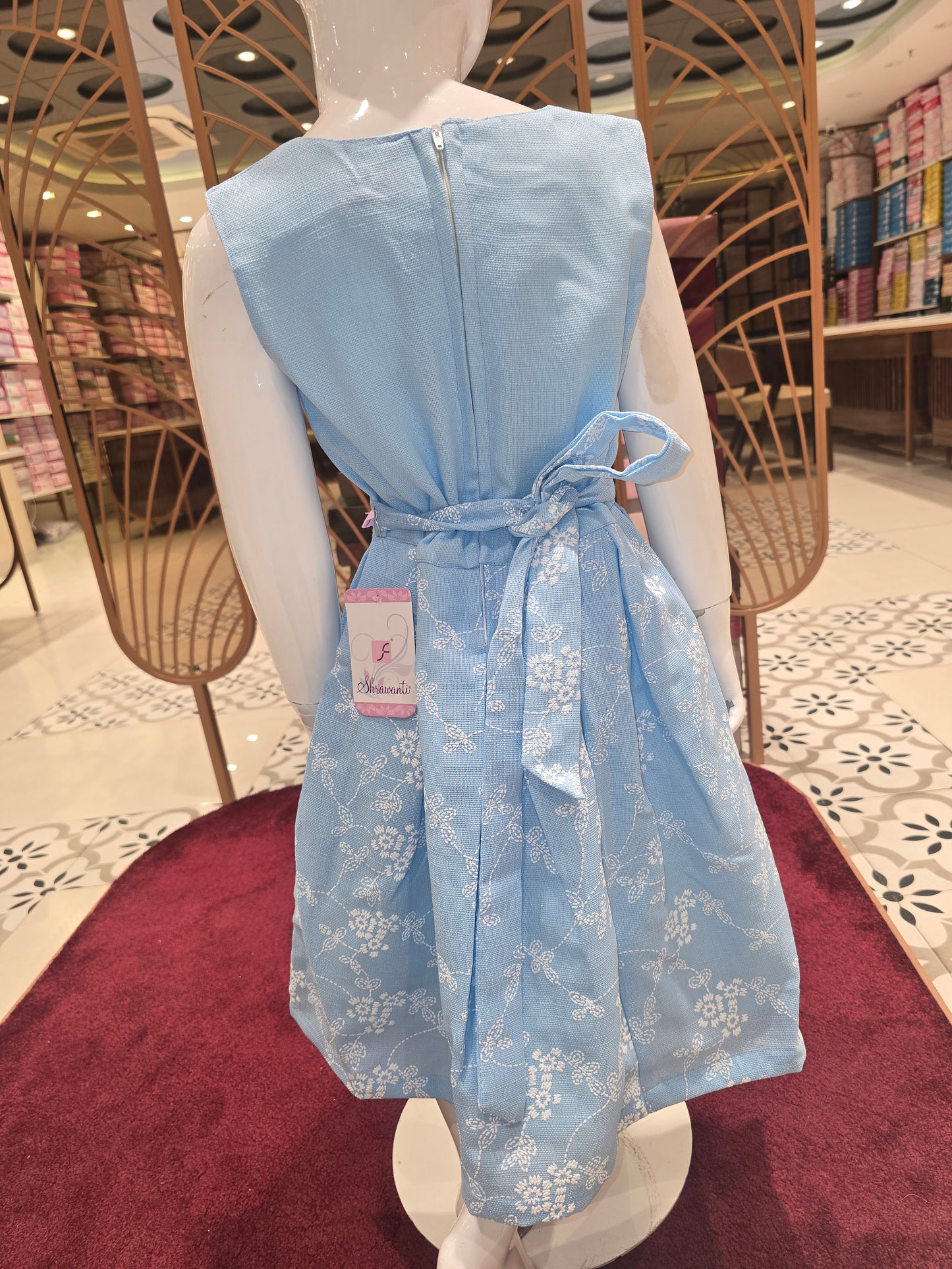 Girls Baby Pink Cotton Rubber Print Frock