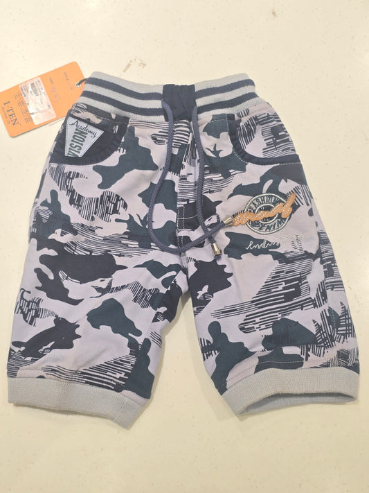 Boys Printed Cotton ¾ Elastic Waist Shorts