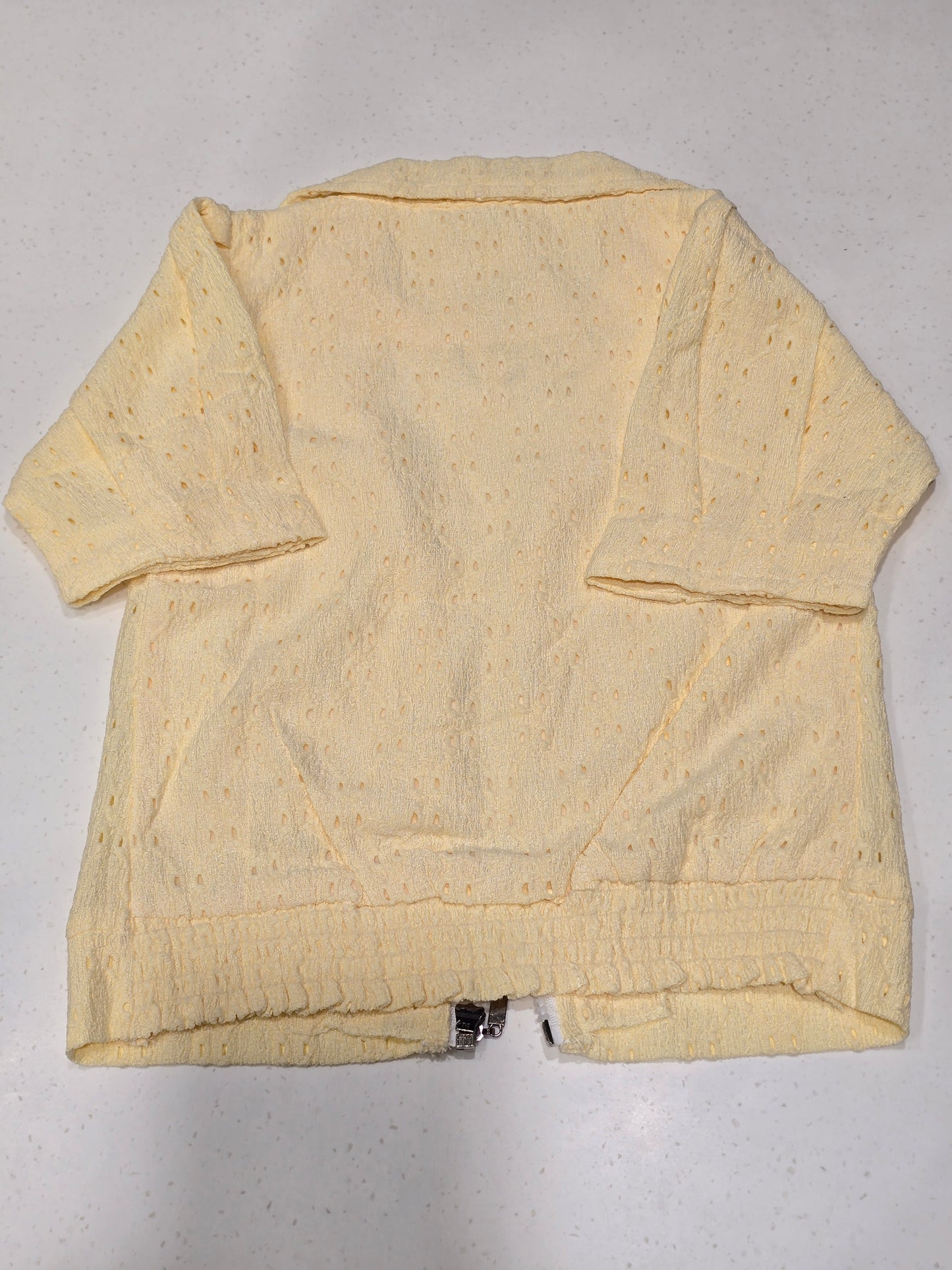 light yellow pointelle knit toddler