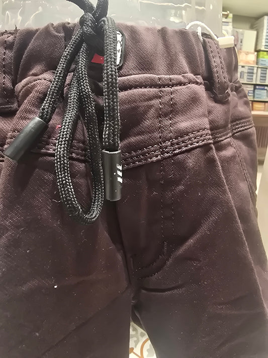 Brown Cotton Cargo ¾ Length Shorts for Boys with Six Pocket Design, Round Elastic Waistband and Long Adjustable Tie