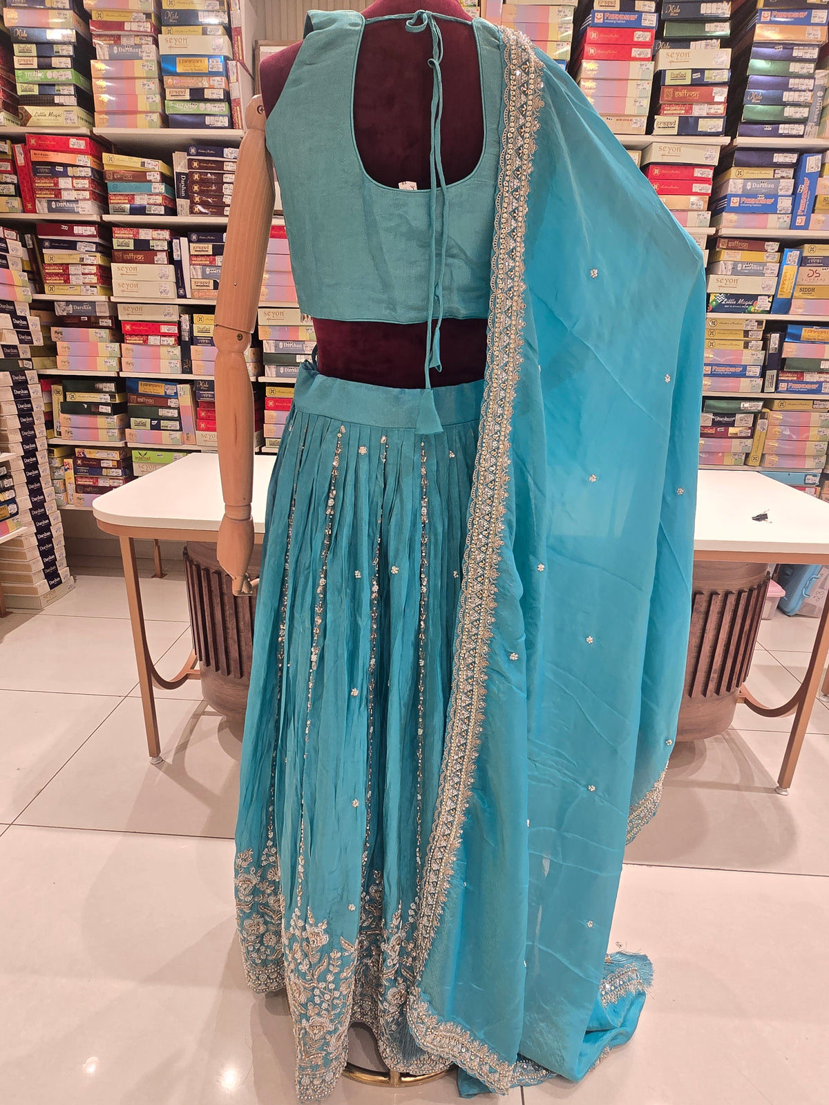 turquoise blue lehenga choli,