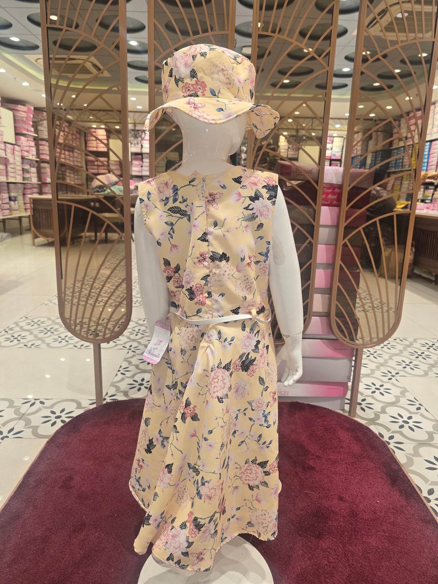 Girls Yellow Georgette Printed Baby Frock