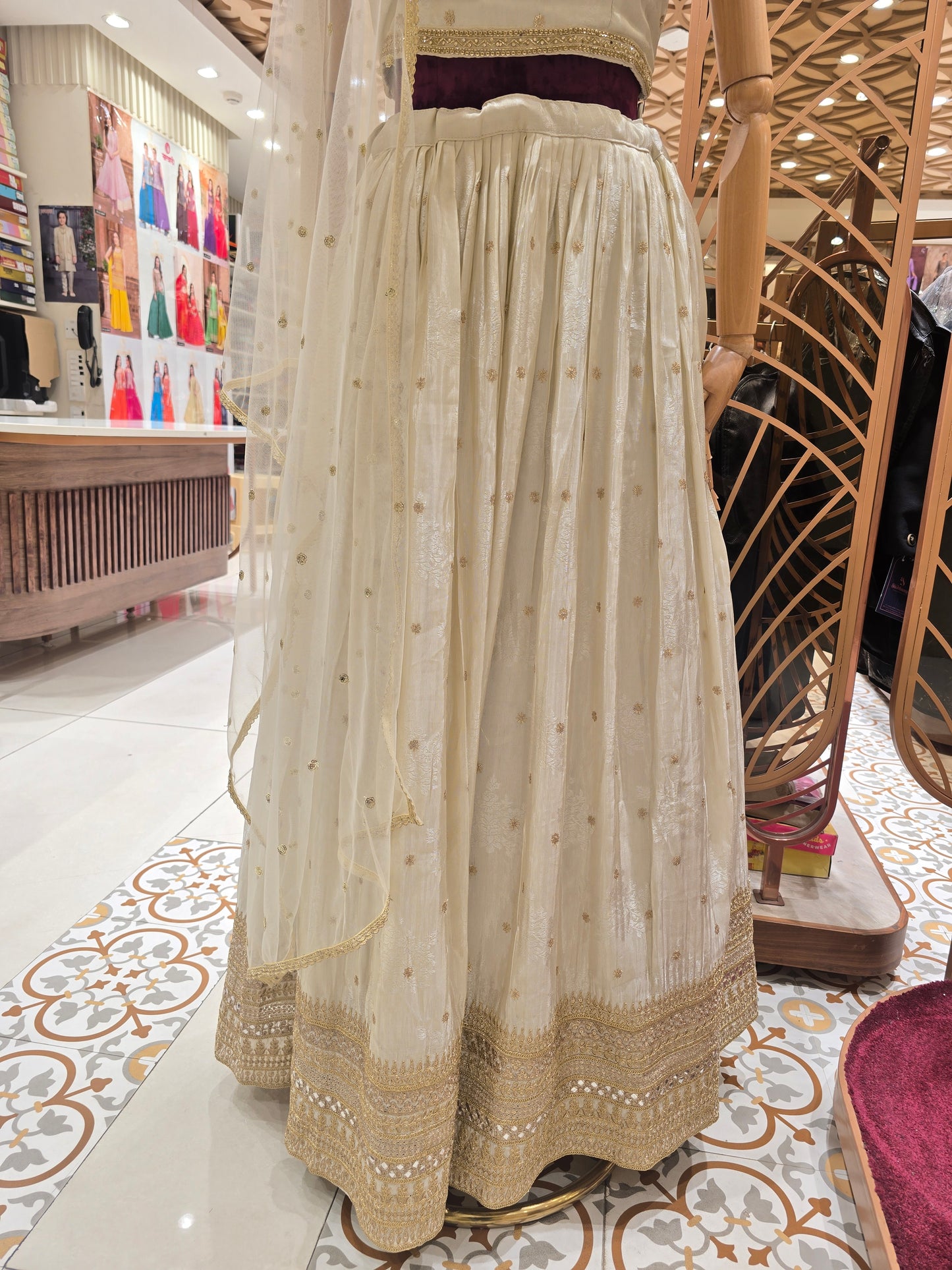 ivory and gold lehenga choli set