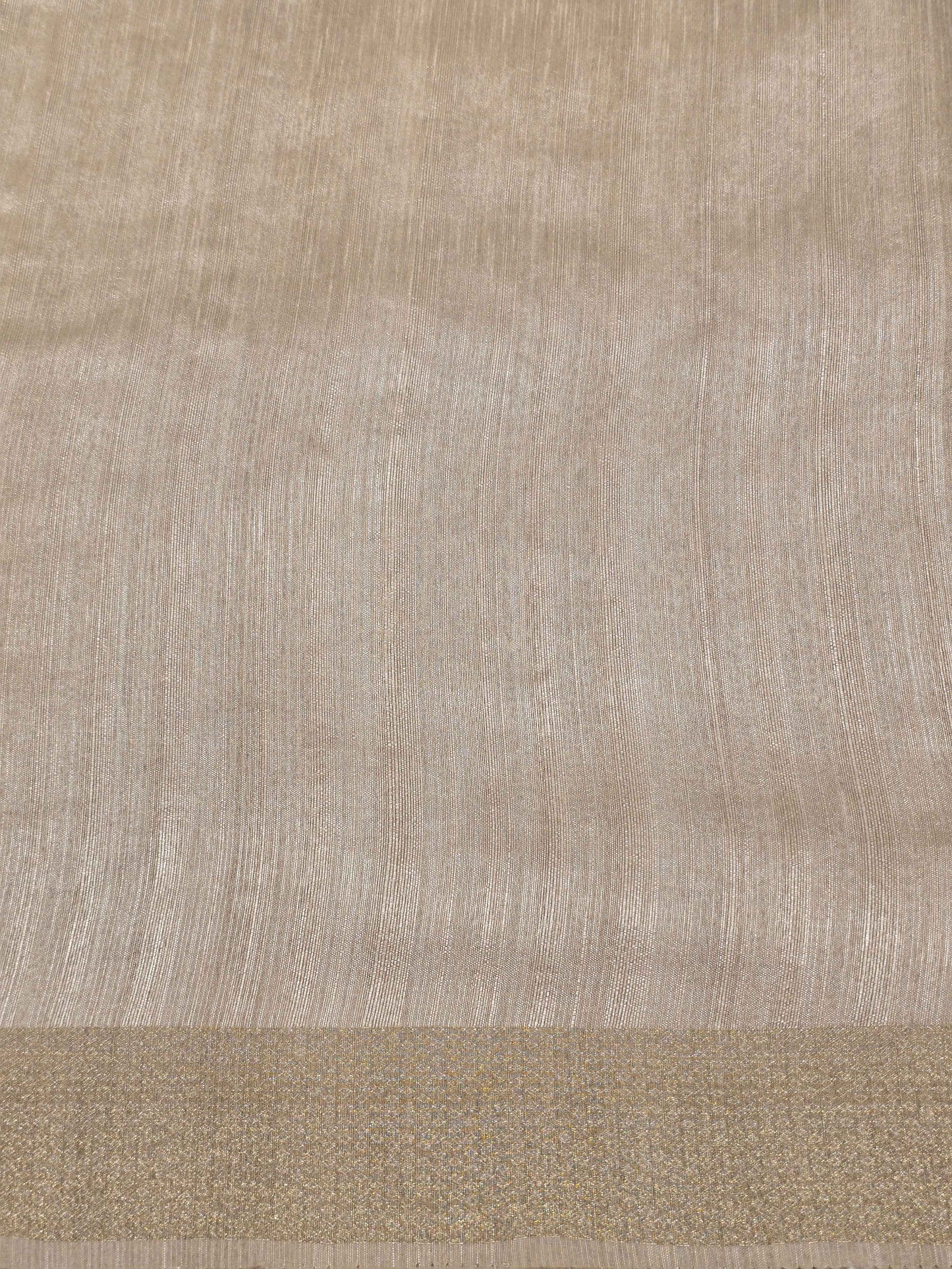 Tussar Saree with White Floral Embroidery