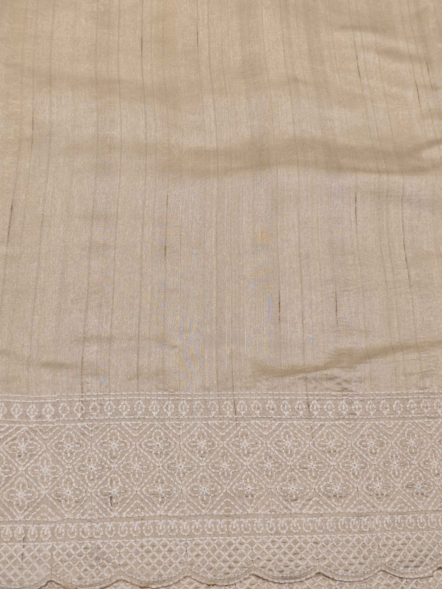 Baby Pink Tussar Jute Saree with Embroidery