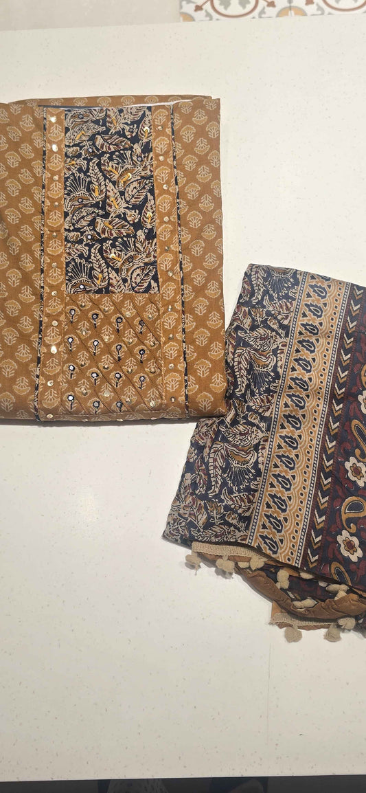 Printed cotton dress material for women