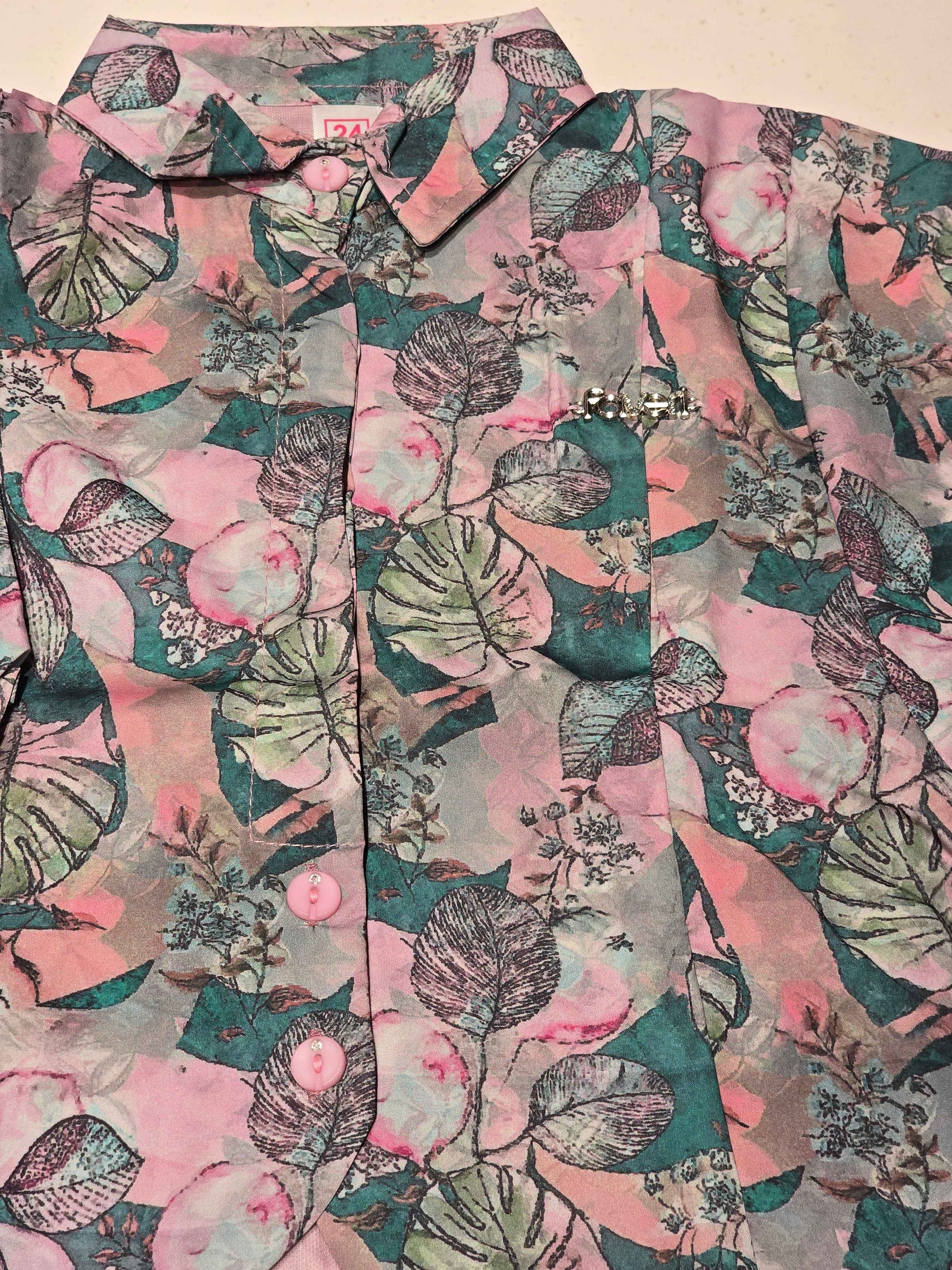 Satin material multi color shade westren shirt for girl