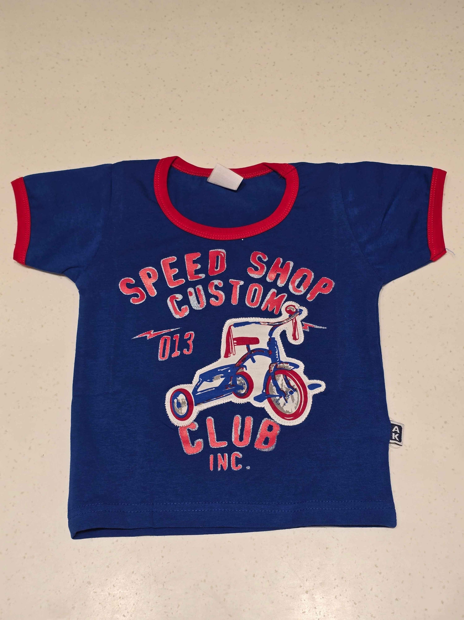 Baby Boys Blue Cotton Half Sleeve T Shirt