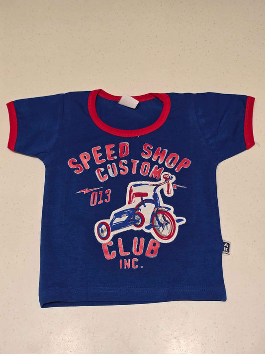 Baby Boys Blue Cotton Half Sleeve T Shirt