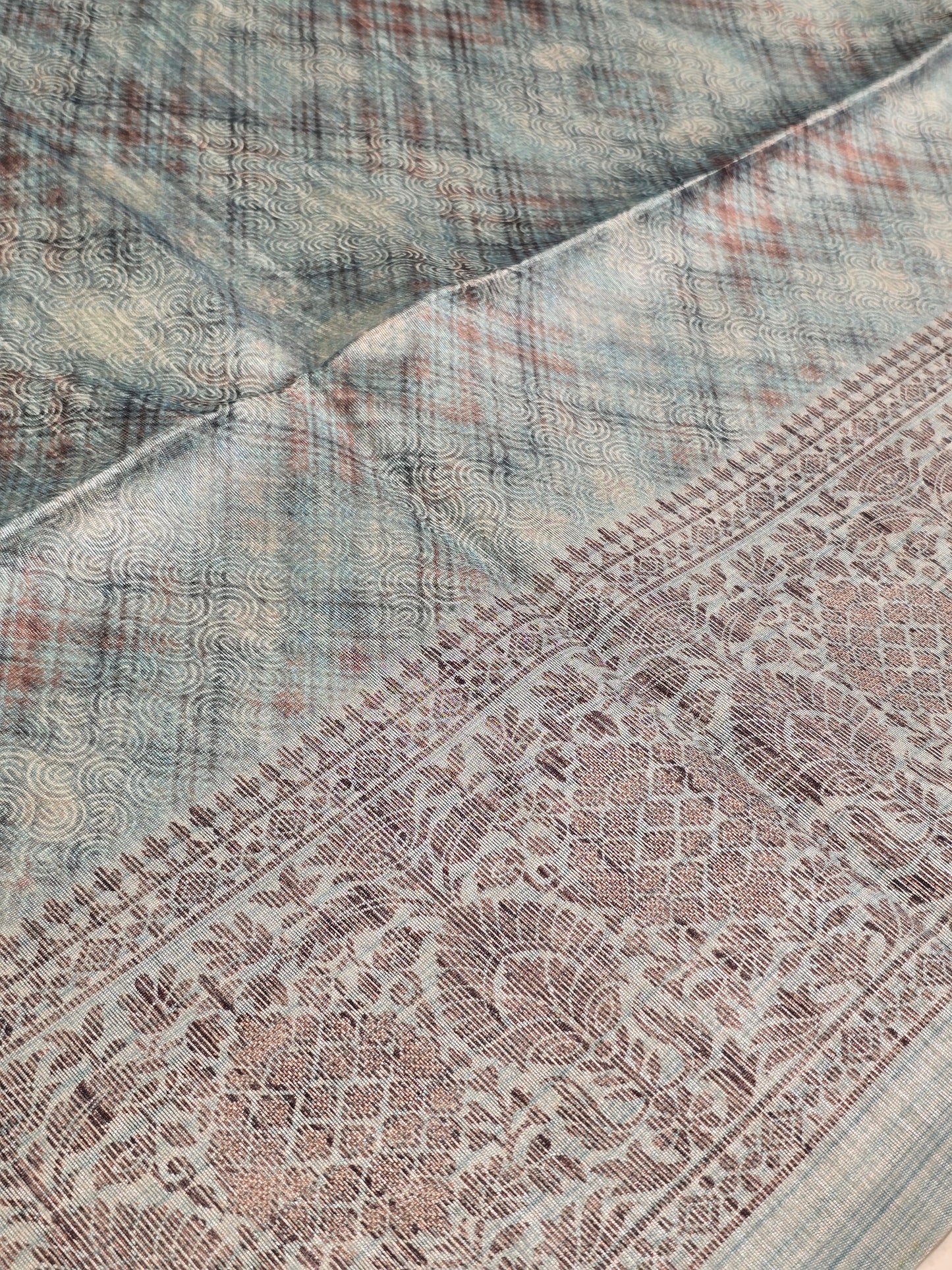 Raw silk with thread work border and pallu Daily wear