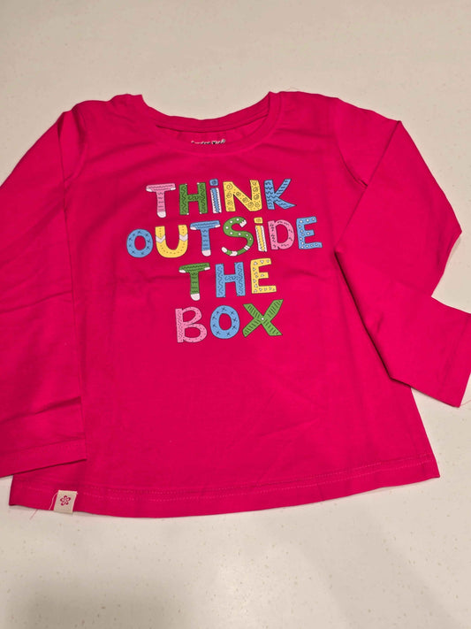 hot pink girls' long-sleeve graphic t-shirt