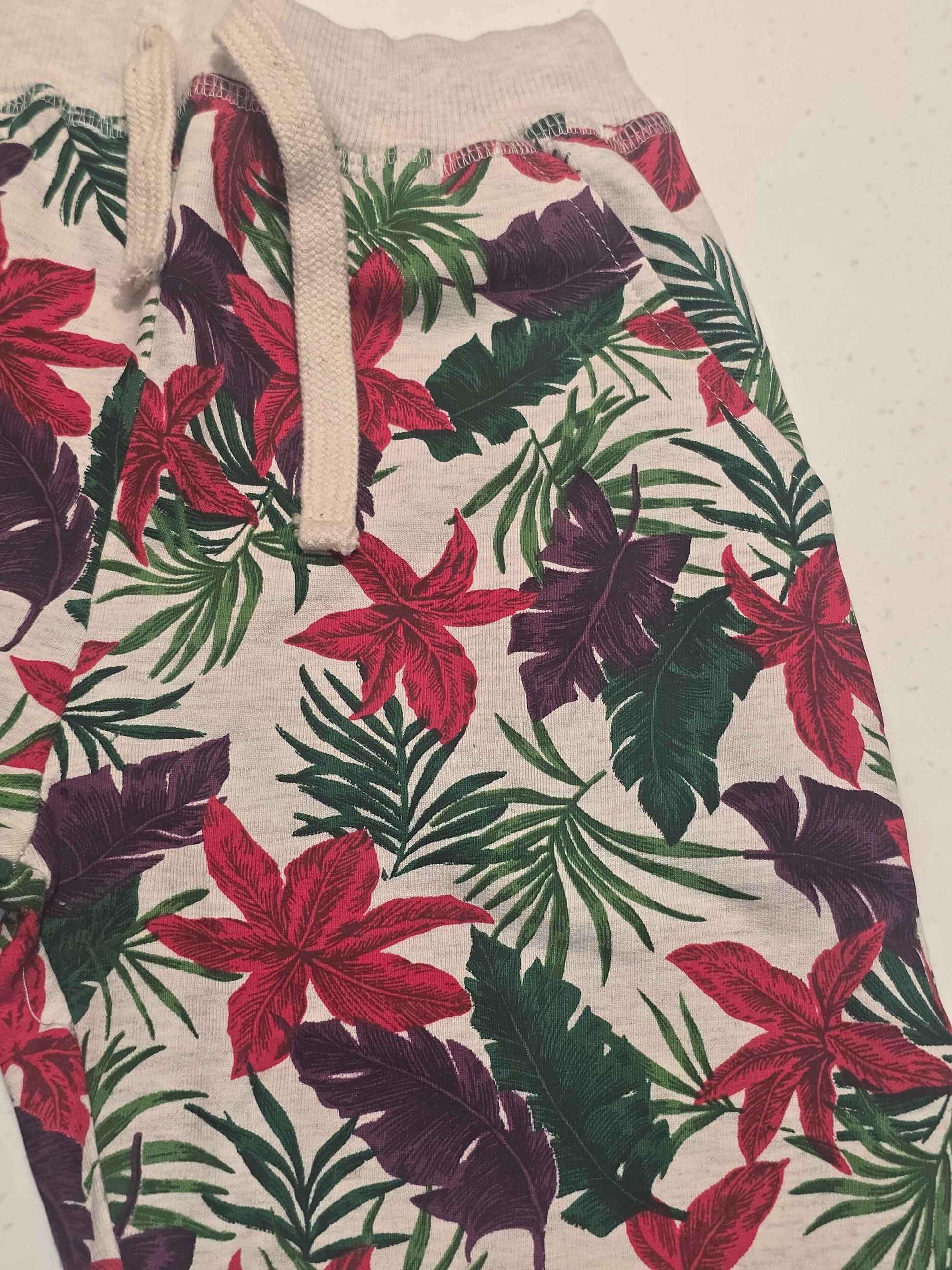 Lenin material multi colour printed ¾ with long tie and round Elasticable