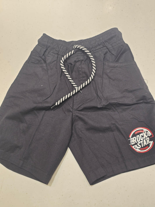 Black Cotton Shorts for Boys