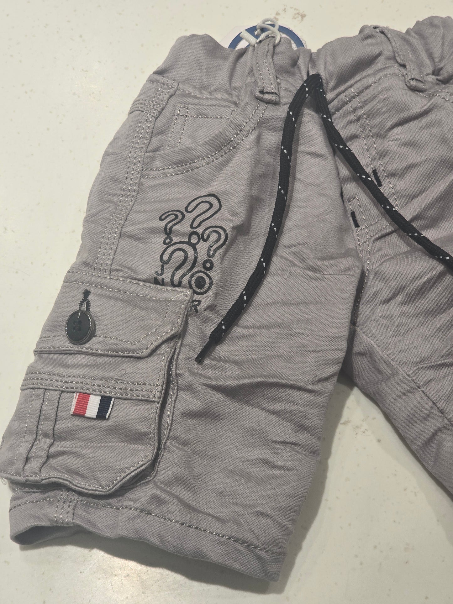 Baby Boys Gray Corduroy ¾ Four Pocket Bottom